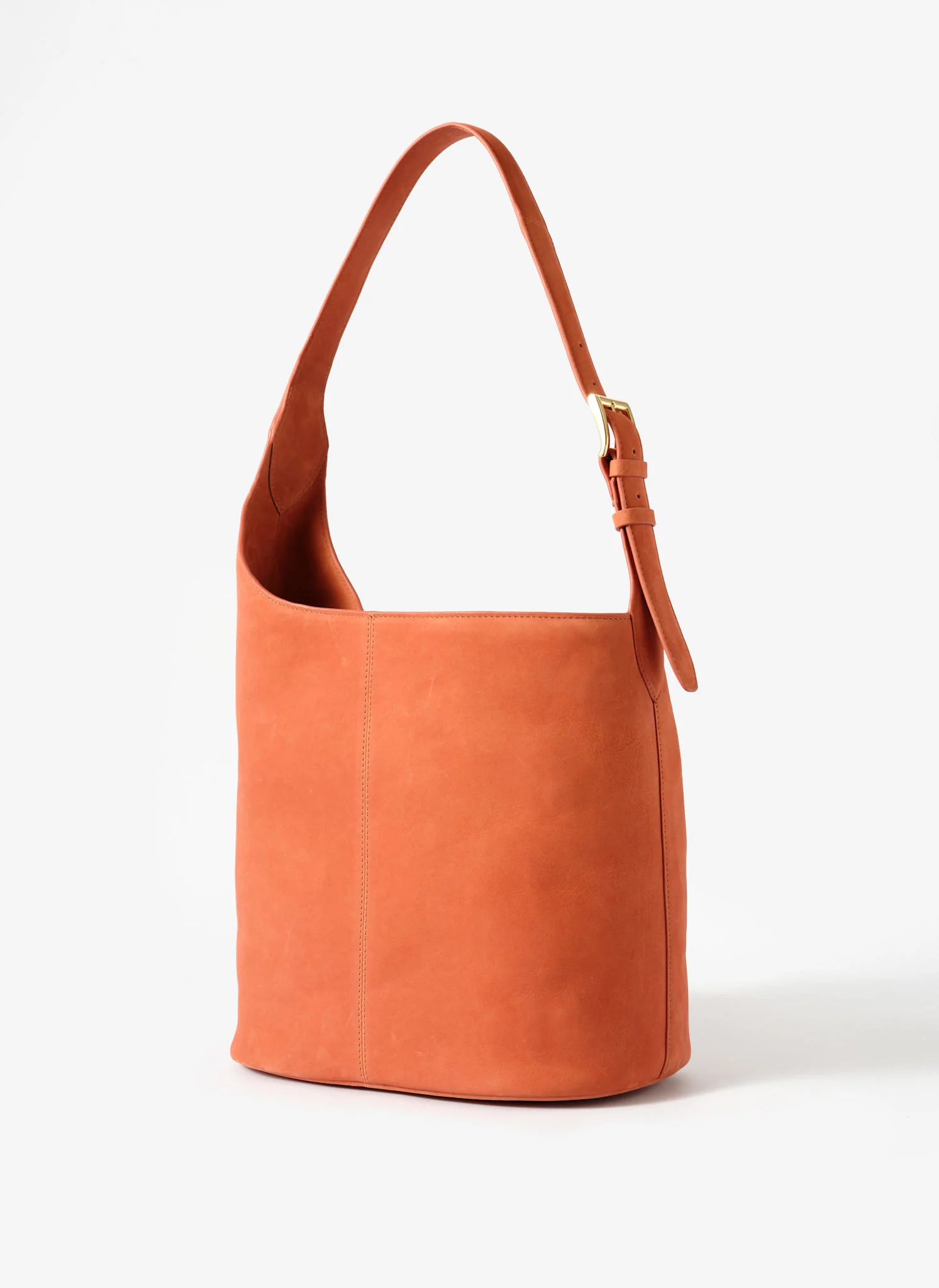 Alexa Orange Suede Bucket Bag - Image 5