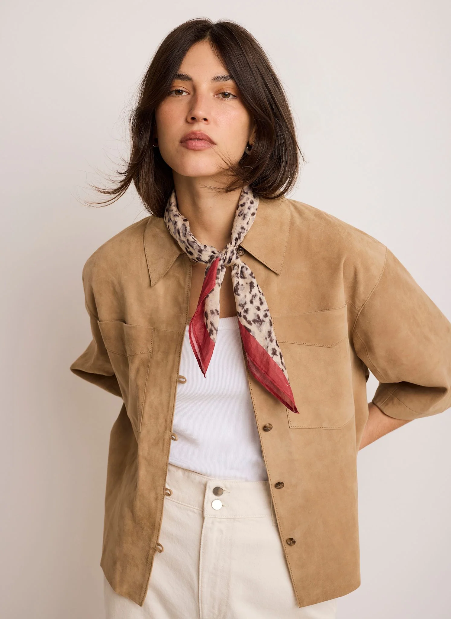 Allison Leopard Print Neck Scarf - Image 3