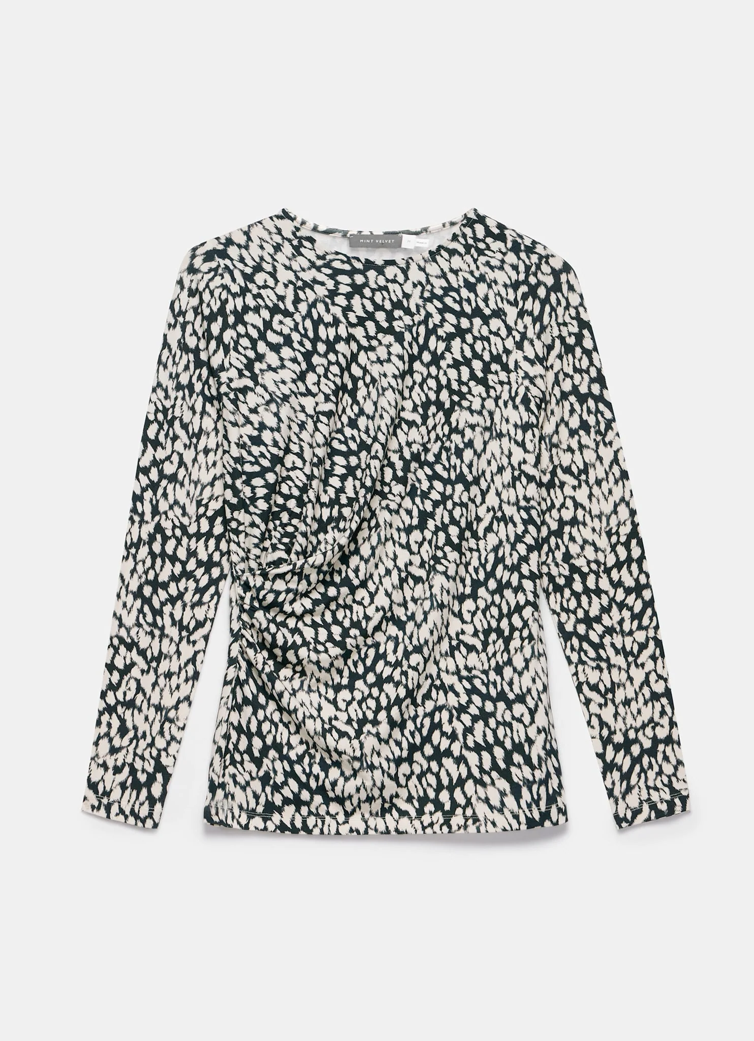 Navy Animal Print Drape Top - Image 6