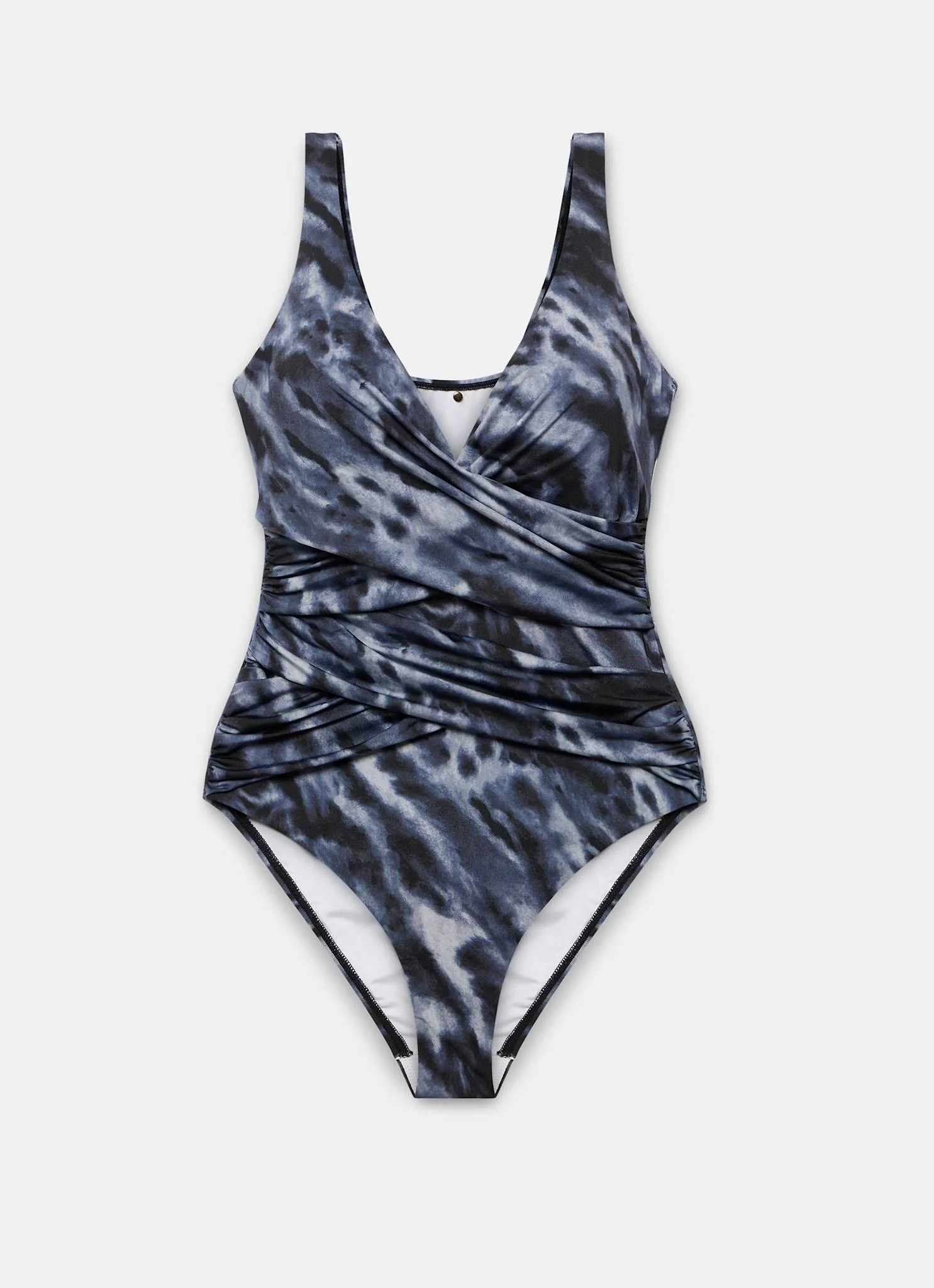 Blue Animal Print Wrap Swimsuit - Image 6