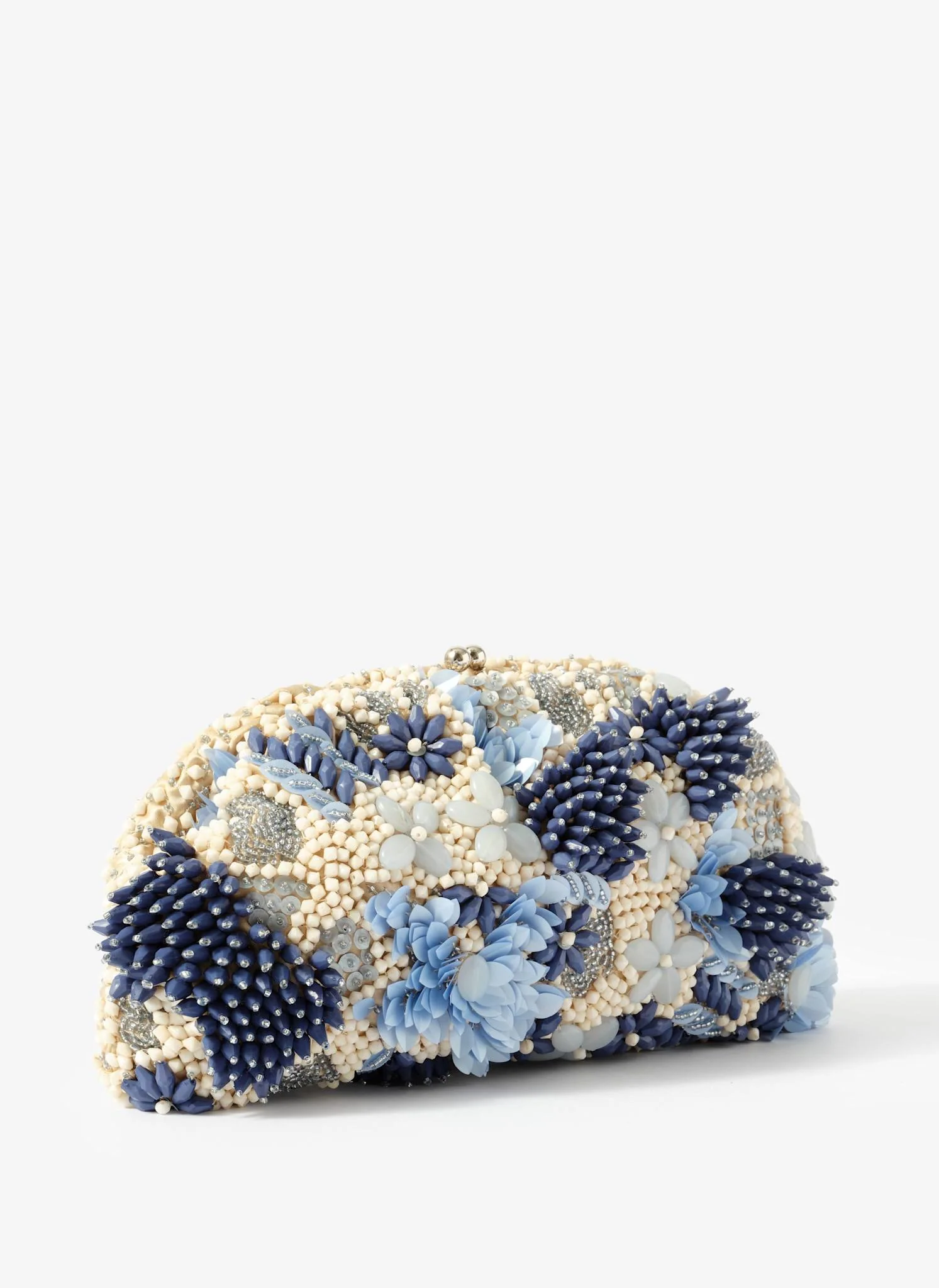 Ari Blue Beaded Clutch Bag - Image 3
