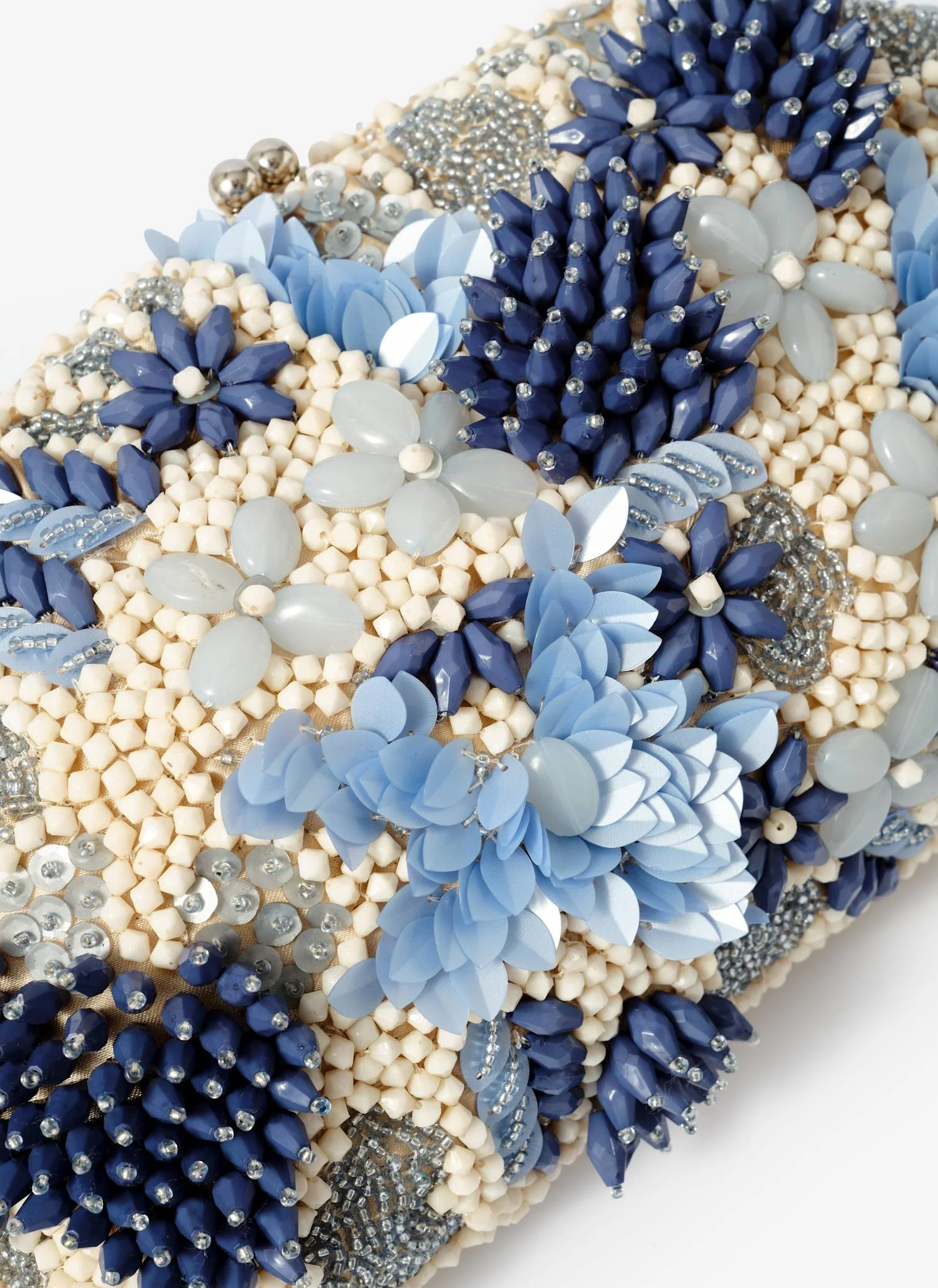 Ari Blue Beaded Clutch Bag - Image 4