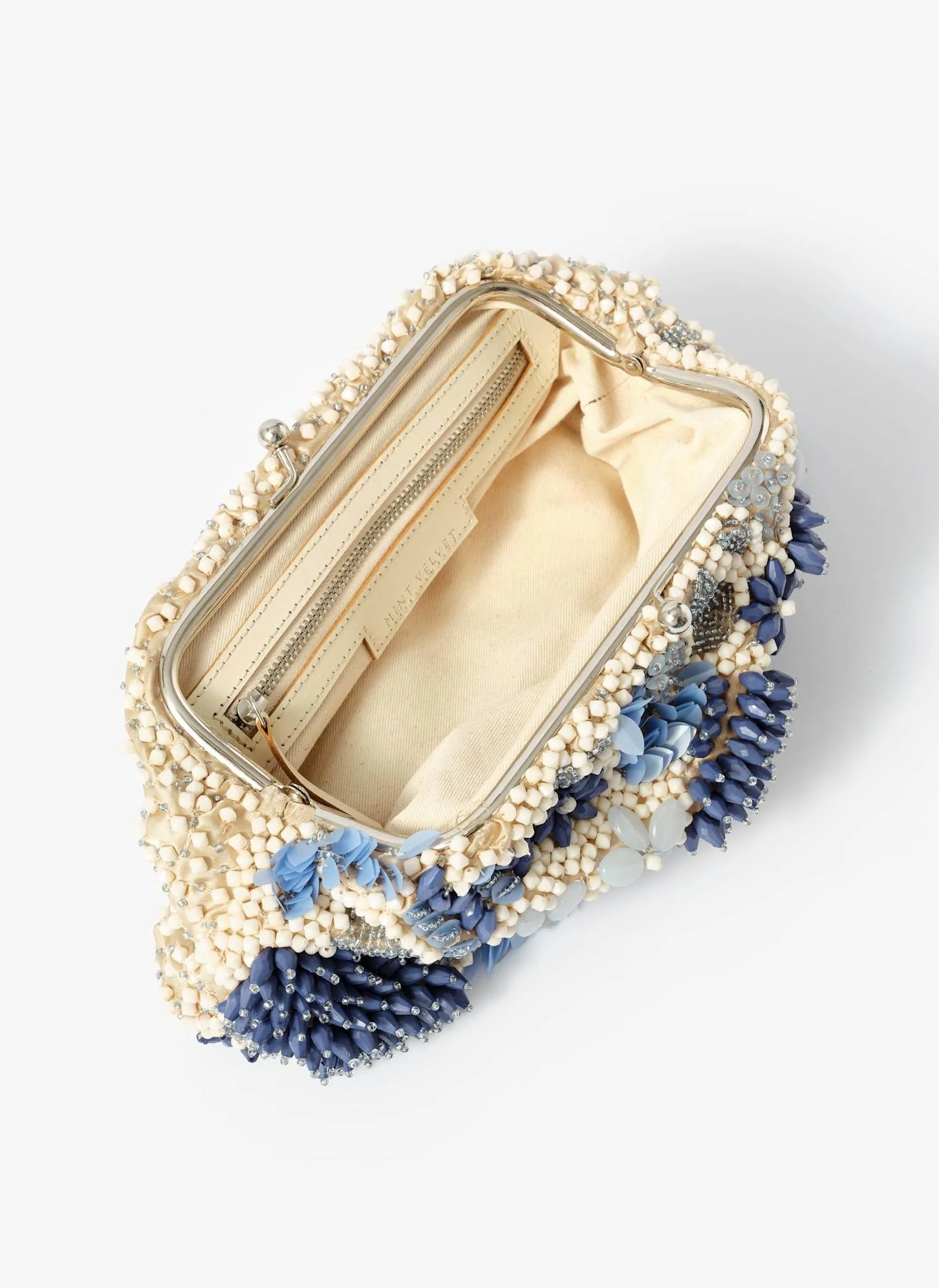 Ari Blue Beaded Clutch Bag - Image 5