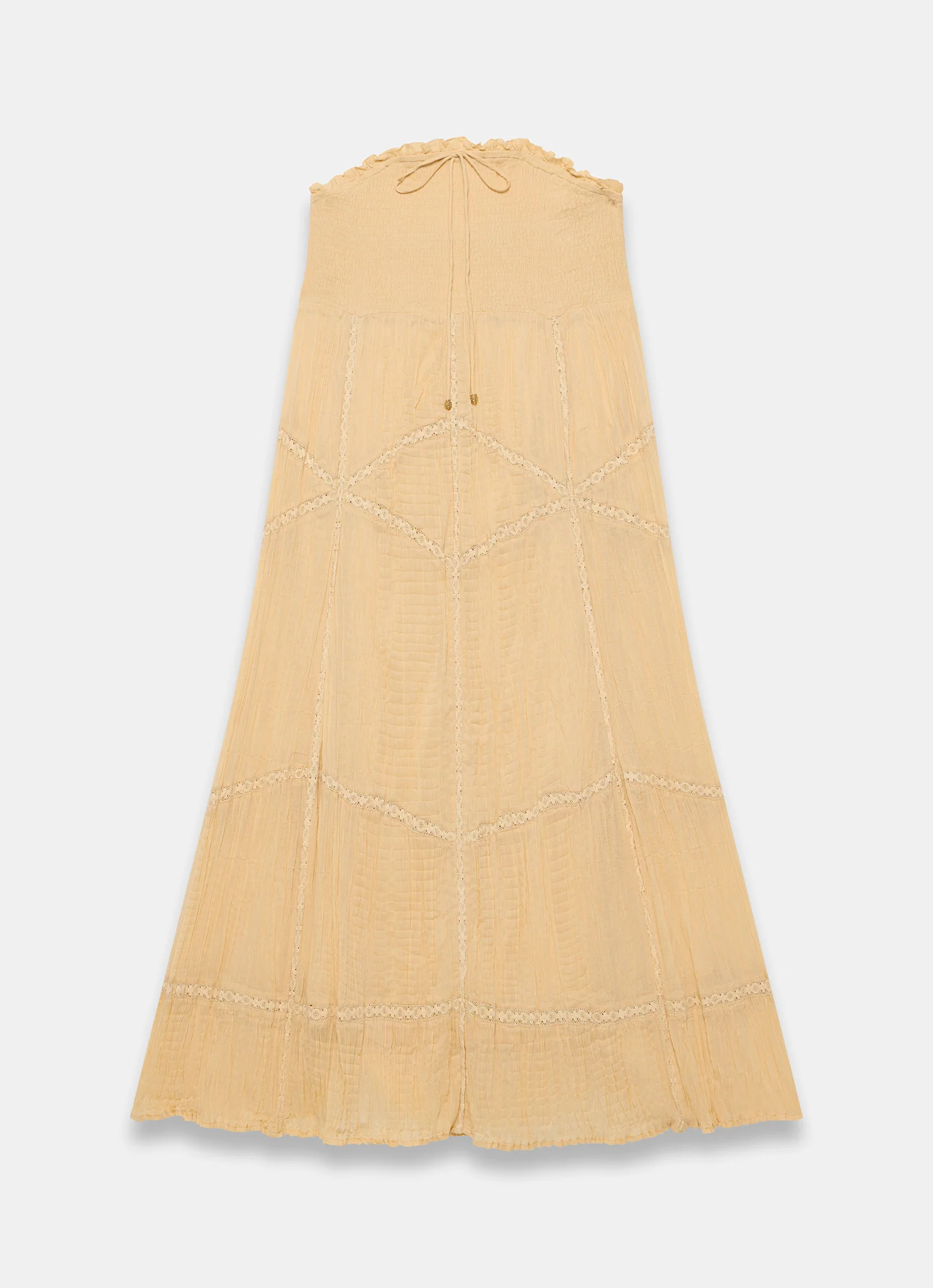Yellow Cotton Bandeau Midi Dress - Image 7
