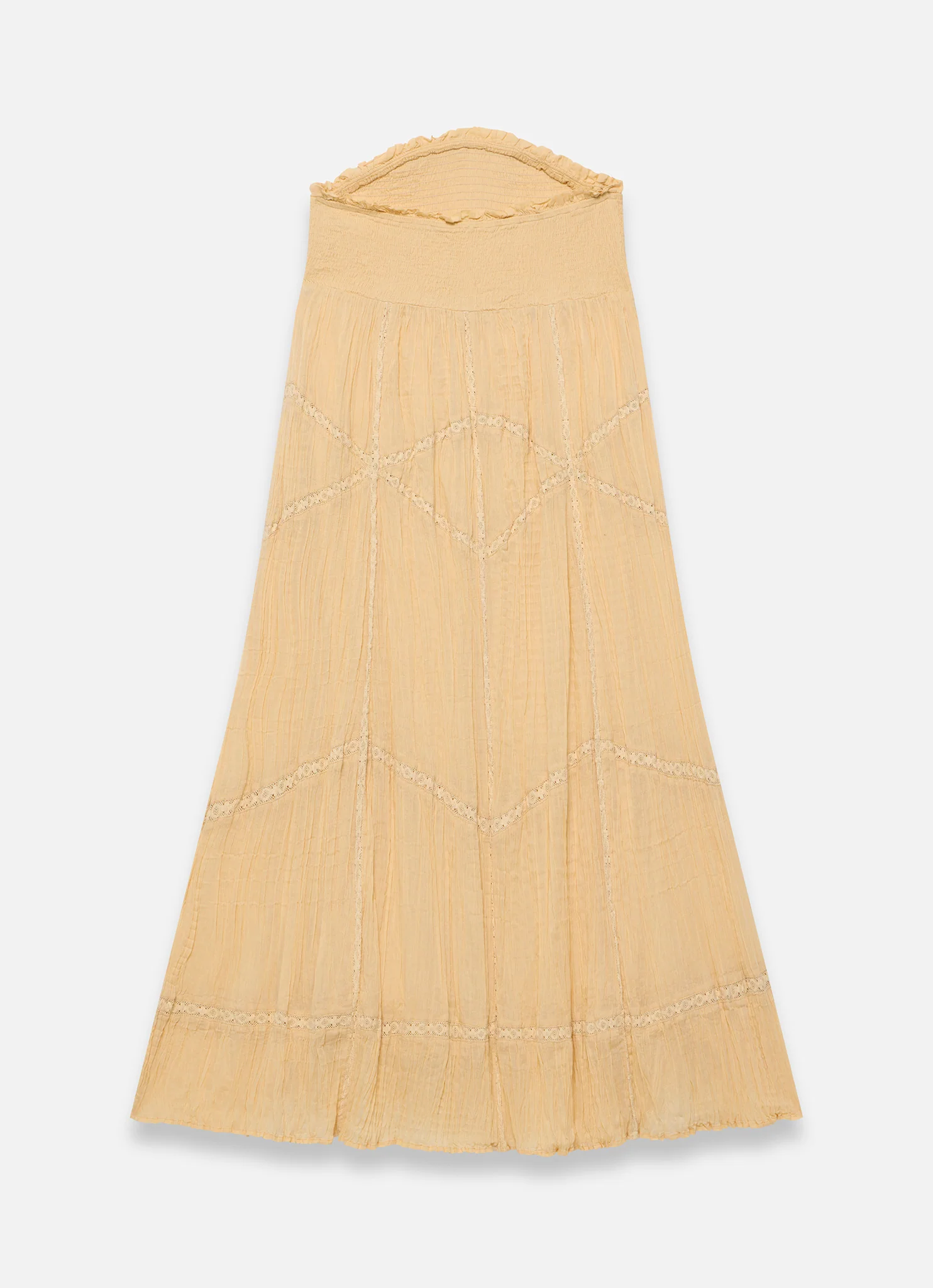Yellow Cotton Bandeau Midi Dress - Image 8