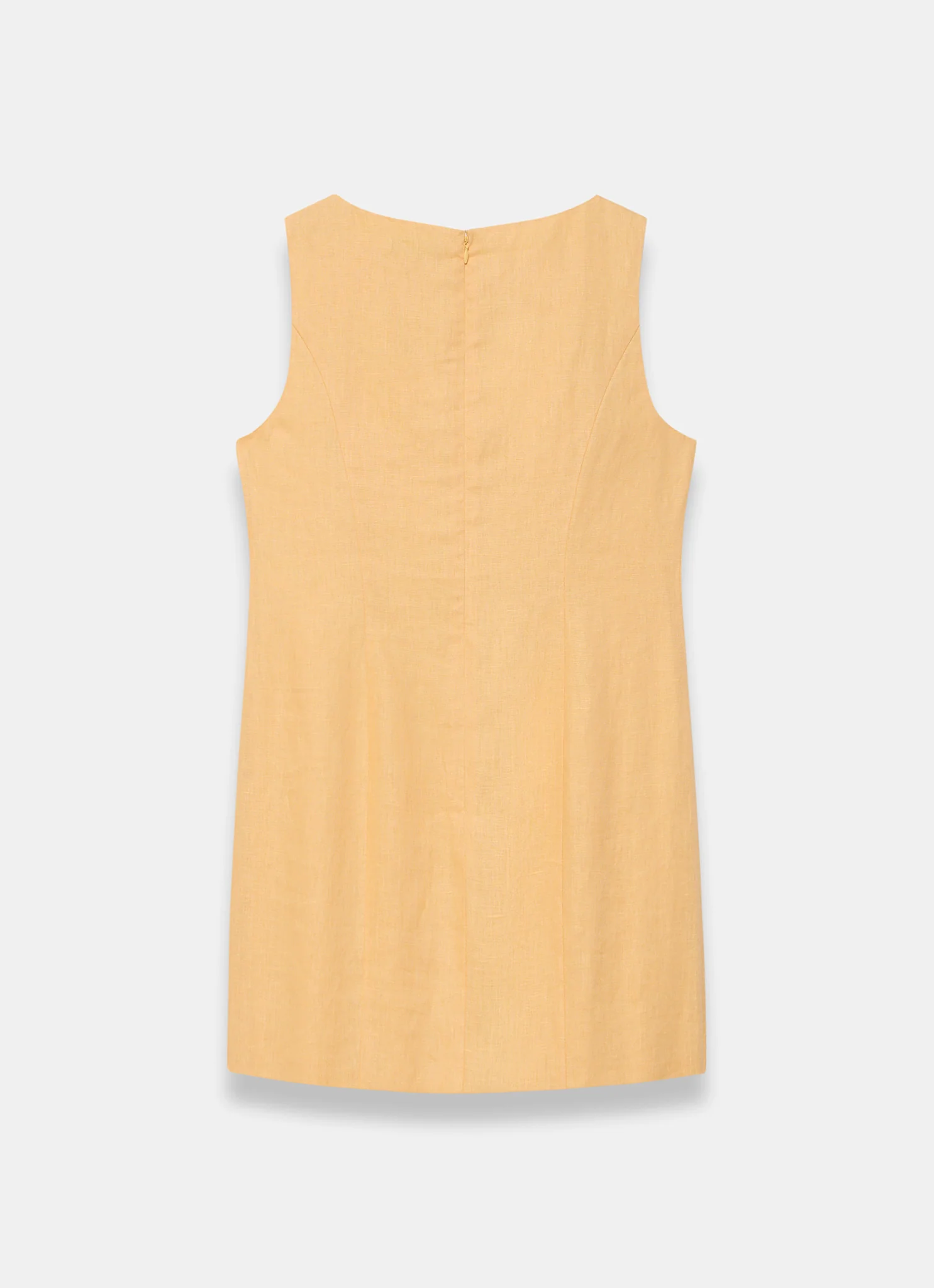 Yellow Linen Beaded Mini Dress - Image 6