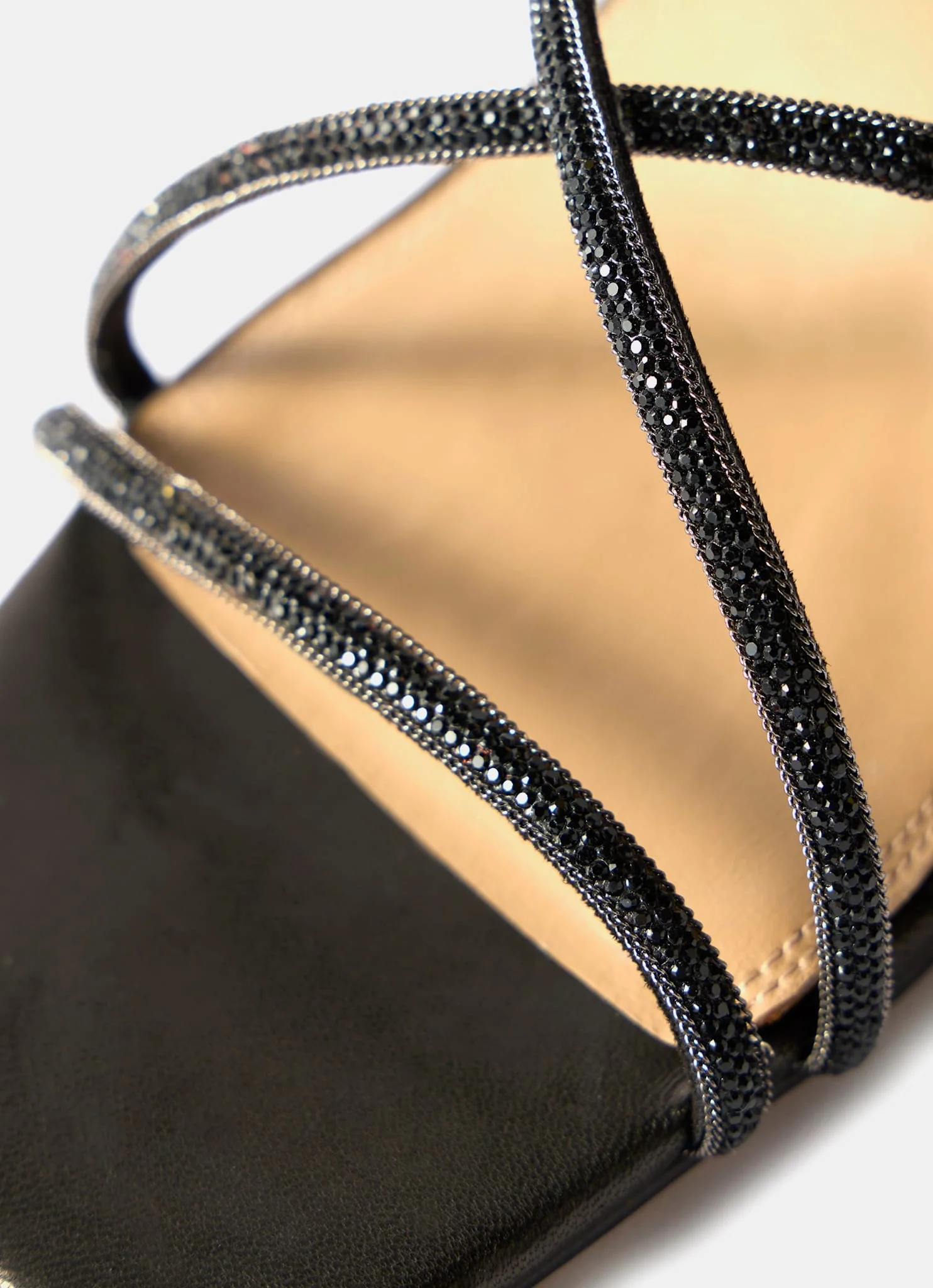 Eli Black Embellished Strappy Kitten Heels - Image 3