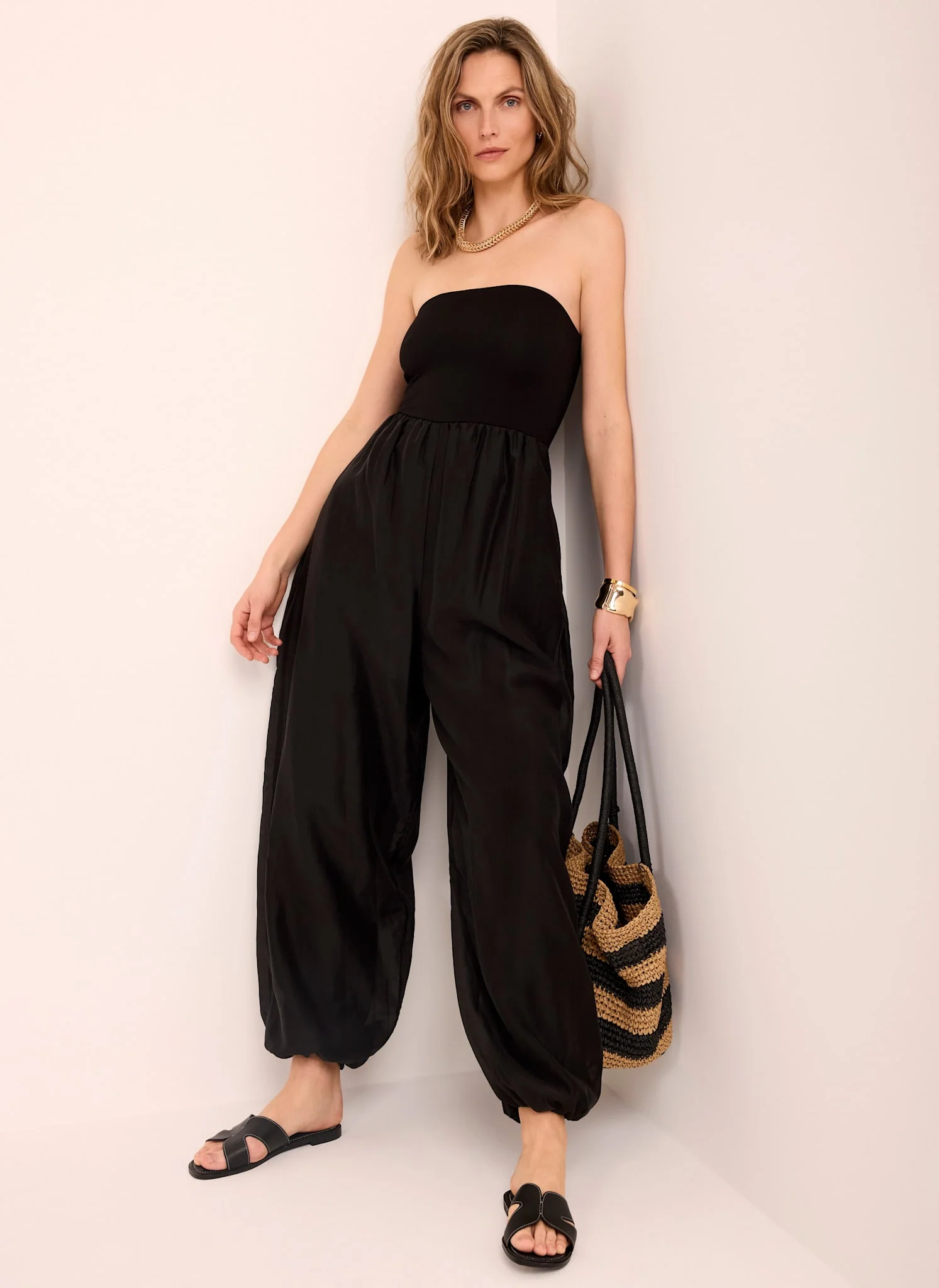 Black Bandeau Balloon Jumpsuit - Image 2