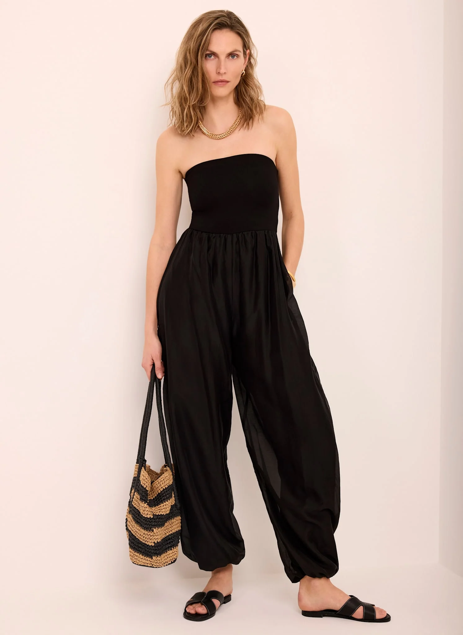 Black Bandeau Balloon Jumpsuit - Image 3