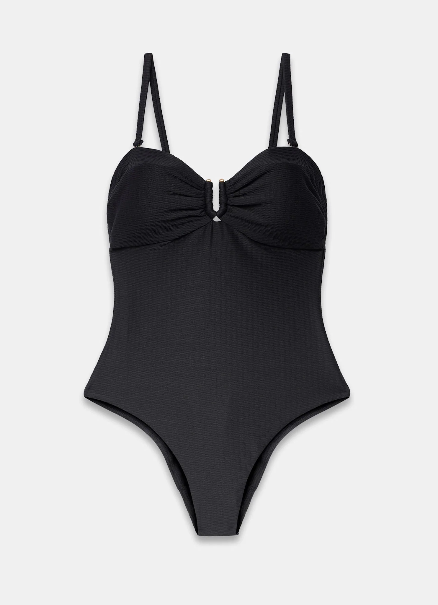 Black Bandeau Detail Swimsuit - Image 7