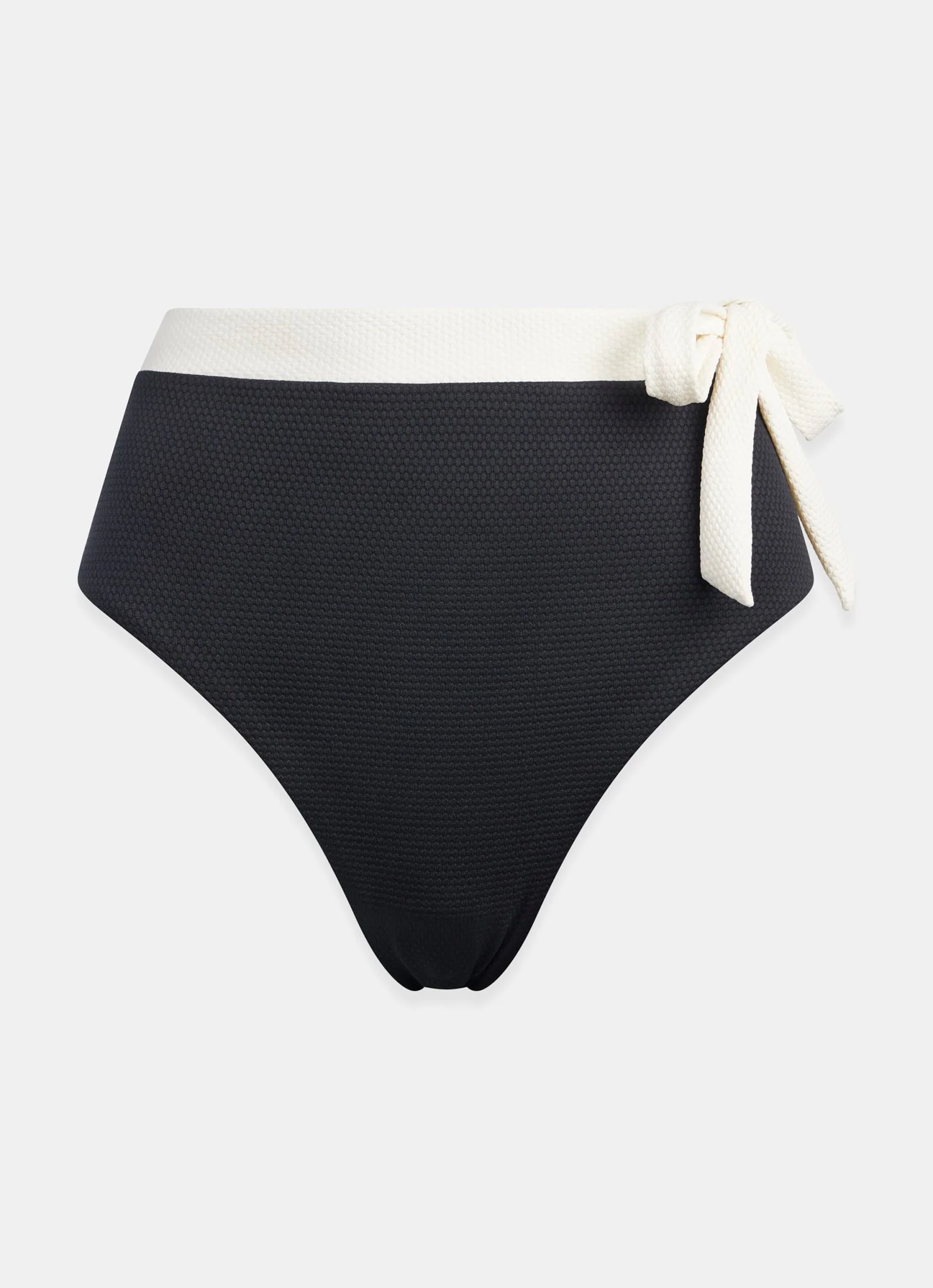 Black Bow High Waisted Bikini Bottoms - Image 5