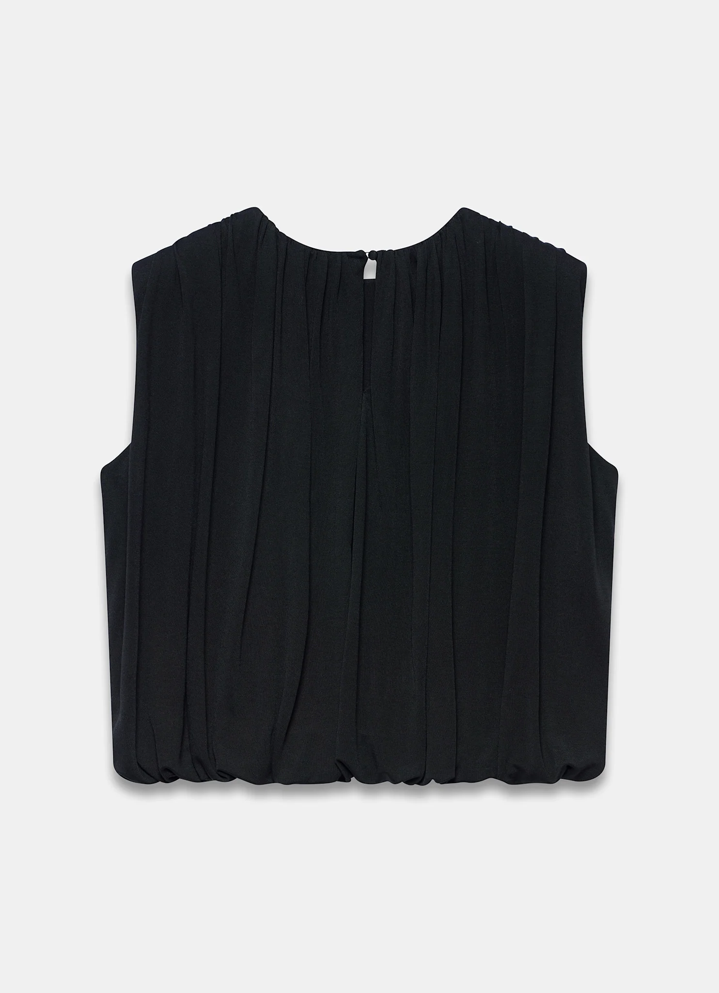Black Pleated Bubble Hem Top - Image 8