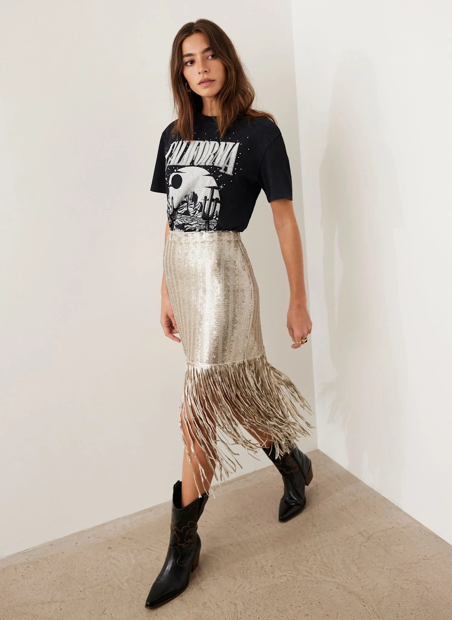 Black California Graphic Cotton T-Shirt - Image 5