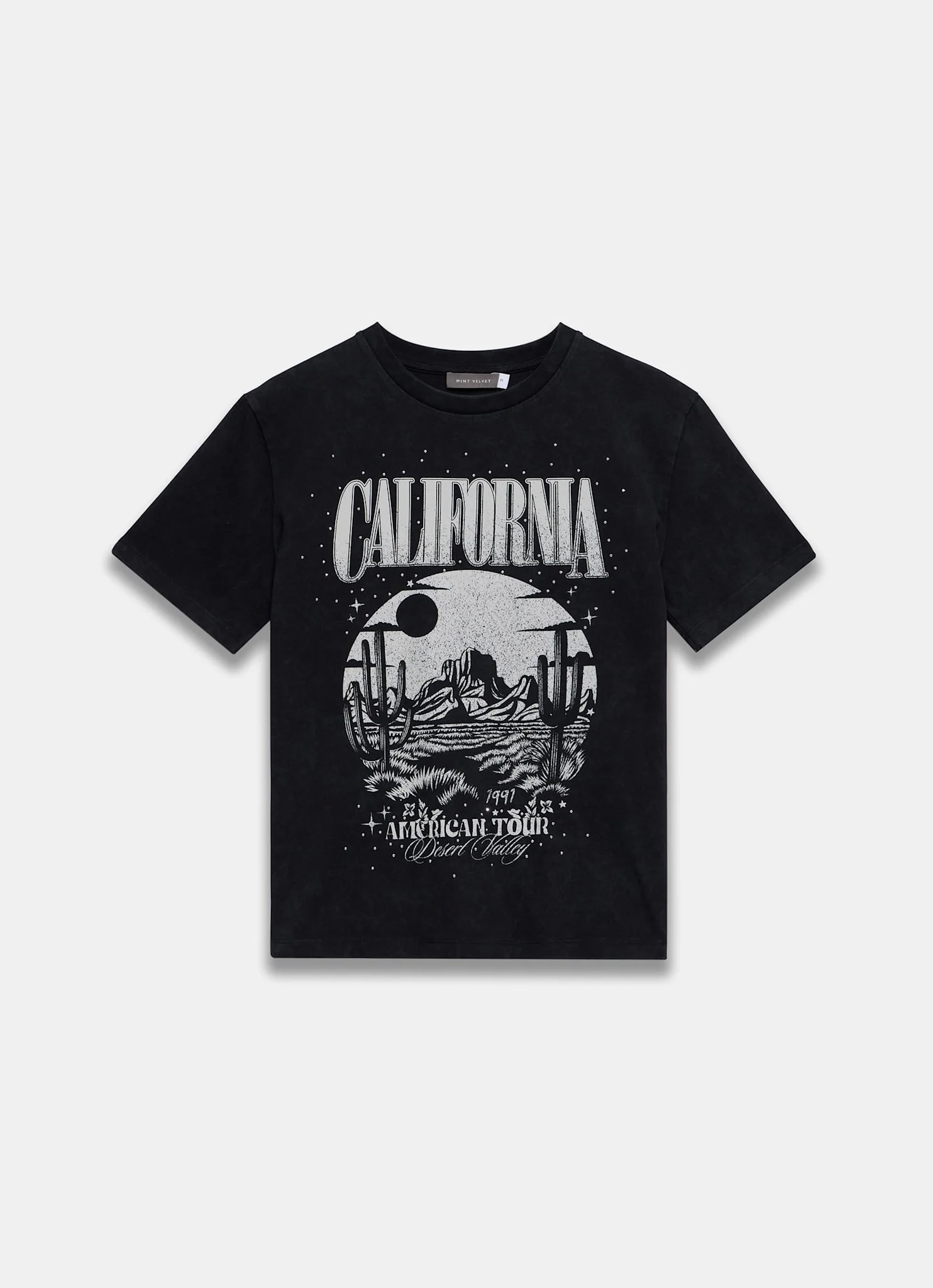 Black California Graphic Cotton T-Shirt - Image 6