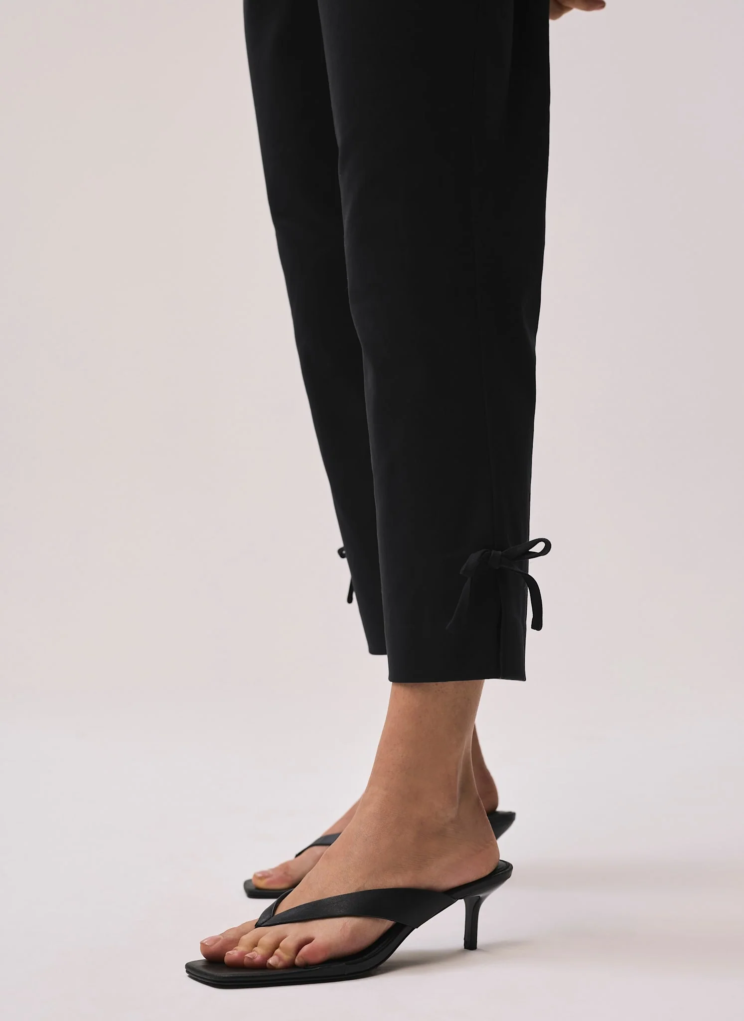 Black Cotton Blend Capri Trousers - Image 3