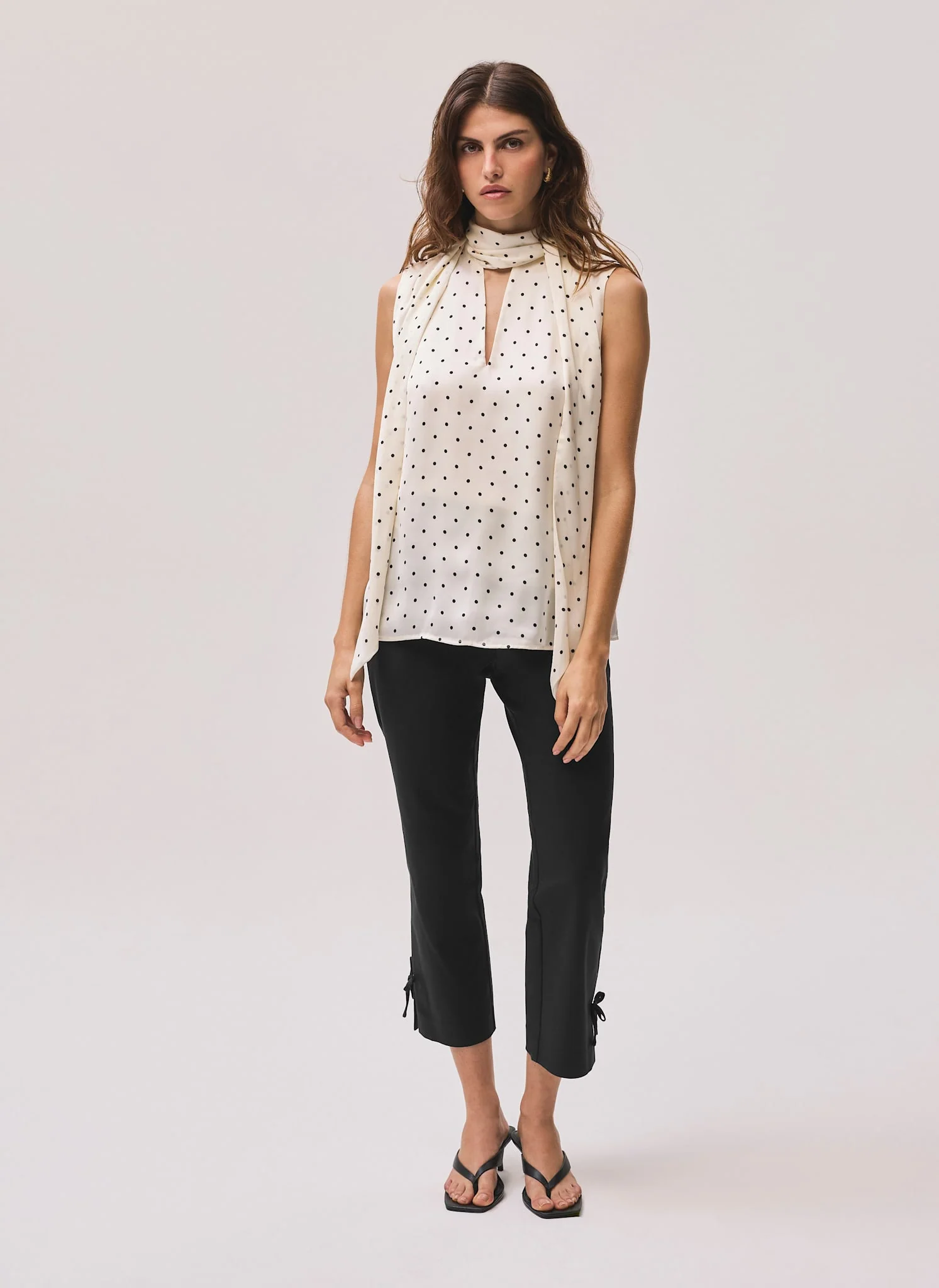 Black Cotton Blend Capri Trousers - Image 5