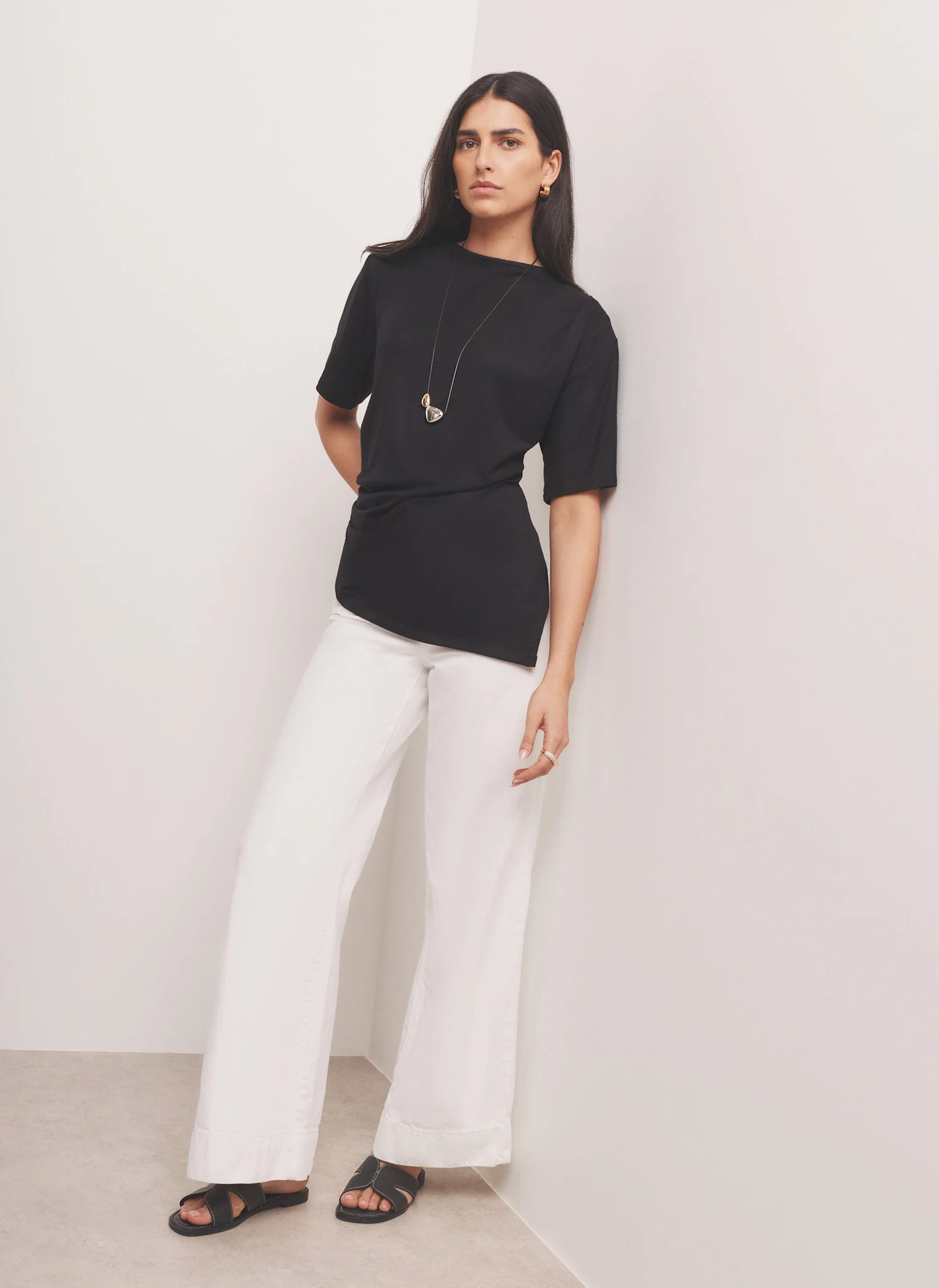 Black Draped Asymmetric Top - Image 4