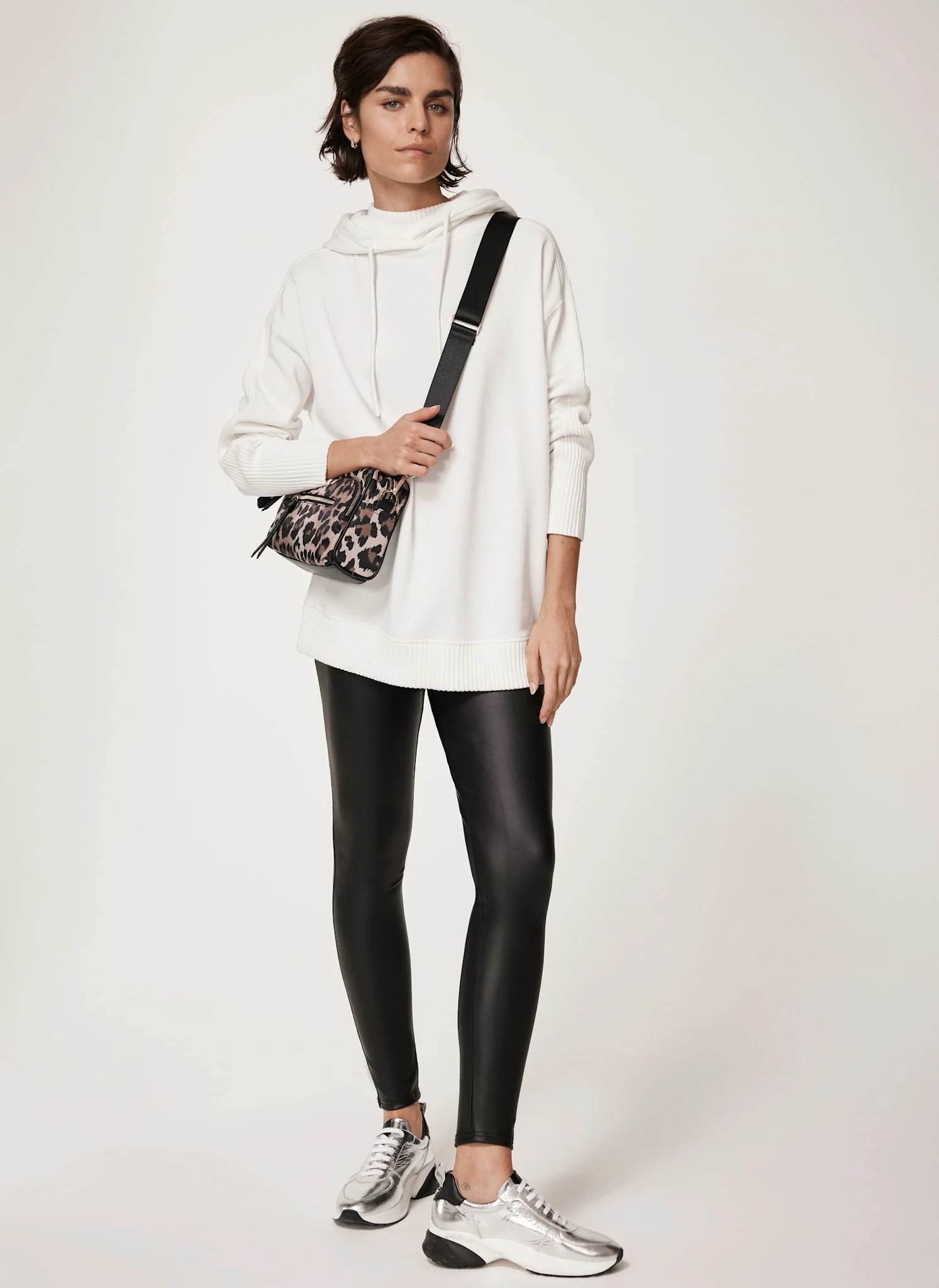 Black Faux Leather Leggings - Image 3