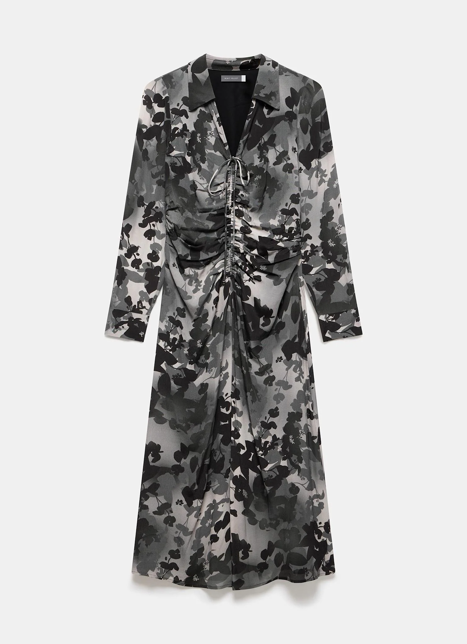 Black Floral Print Midi Dress - Image 7