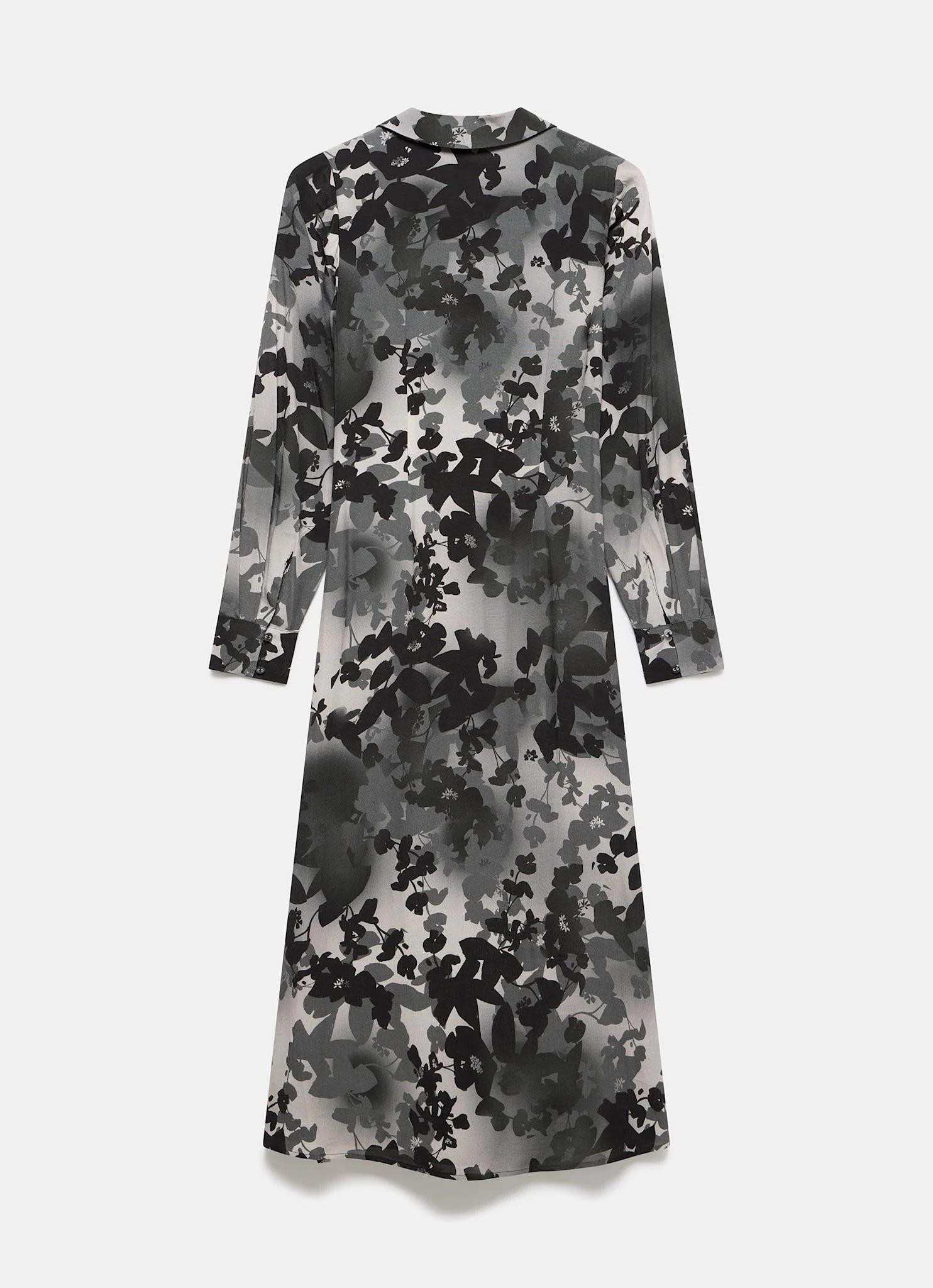 Black Floral Print Midi Dress - Image 8