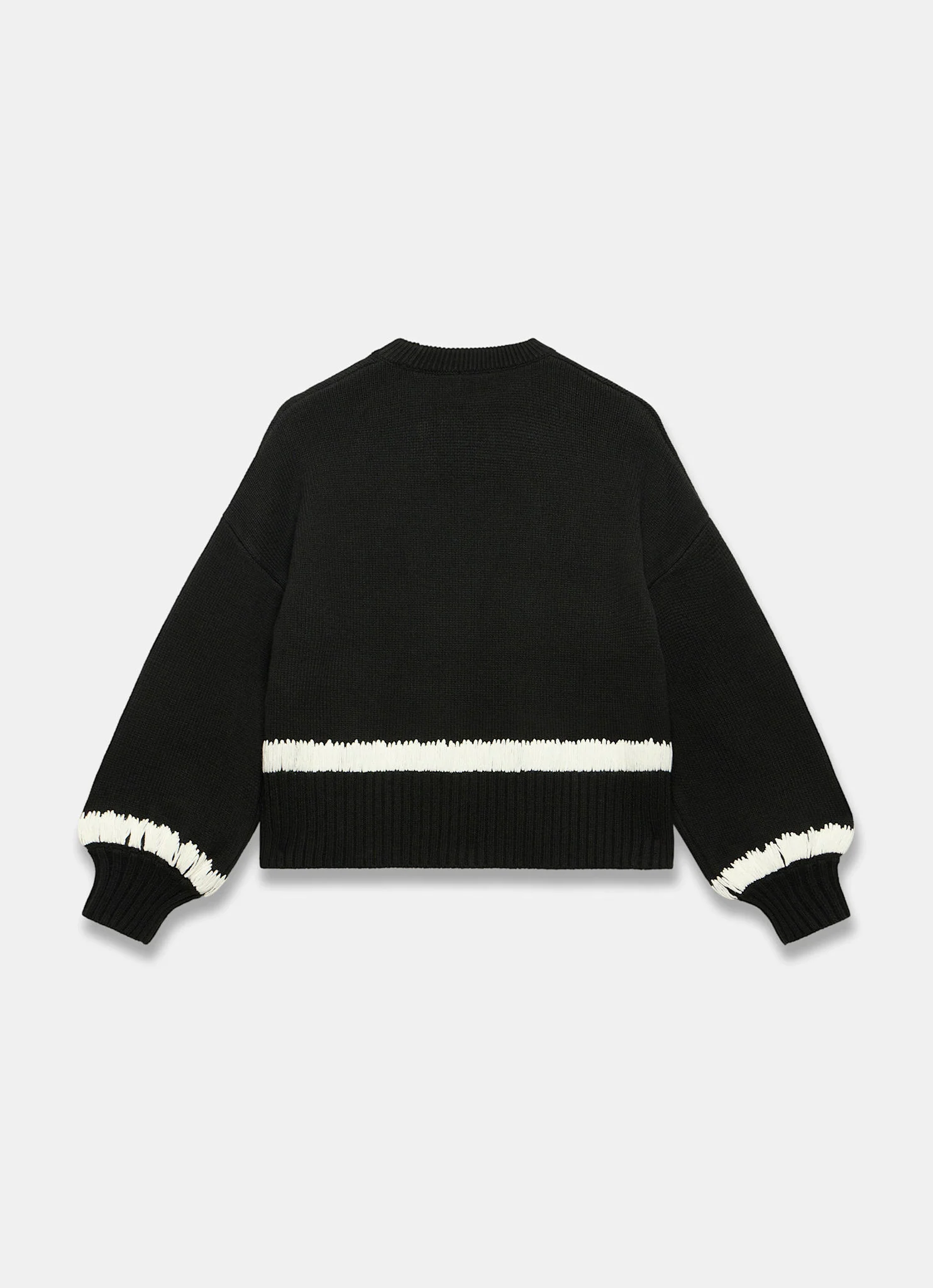 Black Cotton Blend Contrast Detail Jumper - Image 7