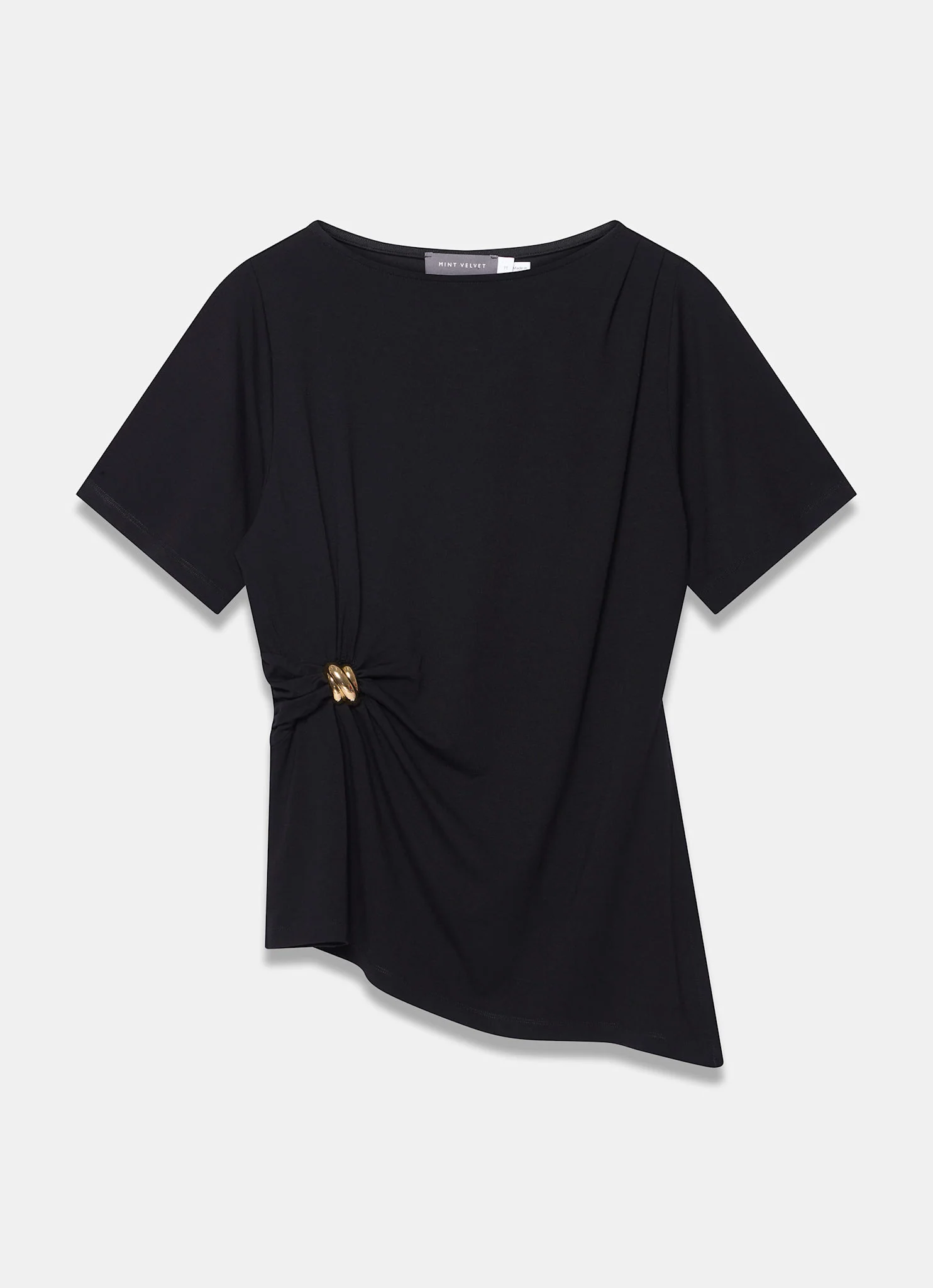 Black Gathered Detail Top - Image 7