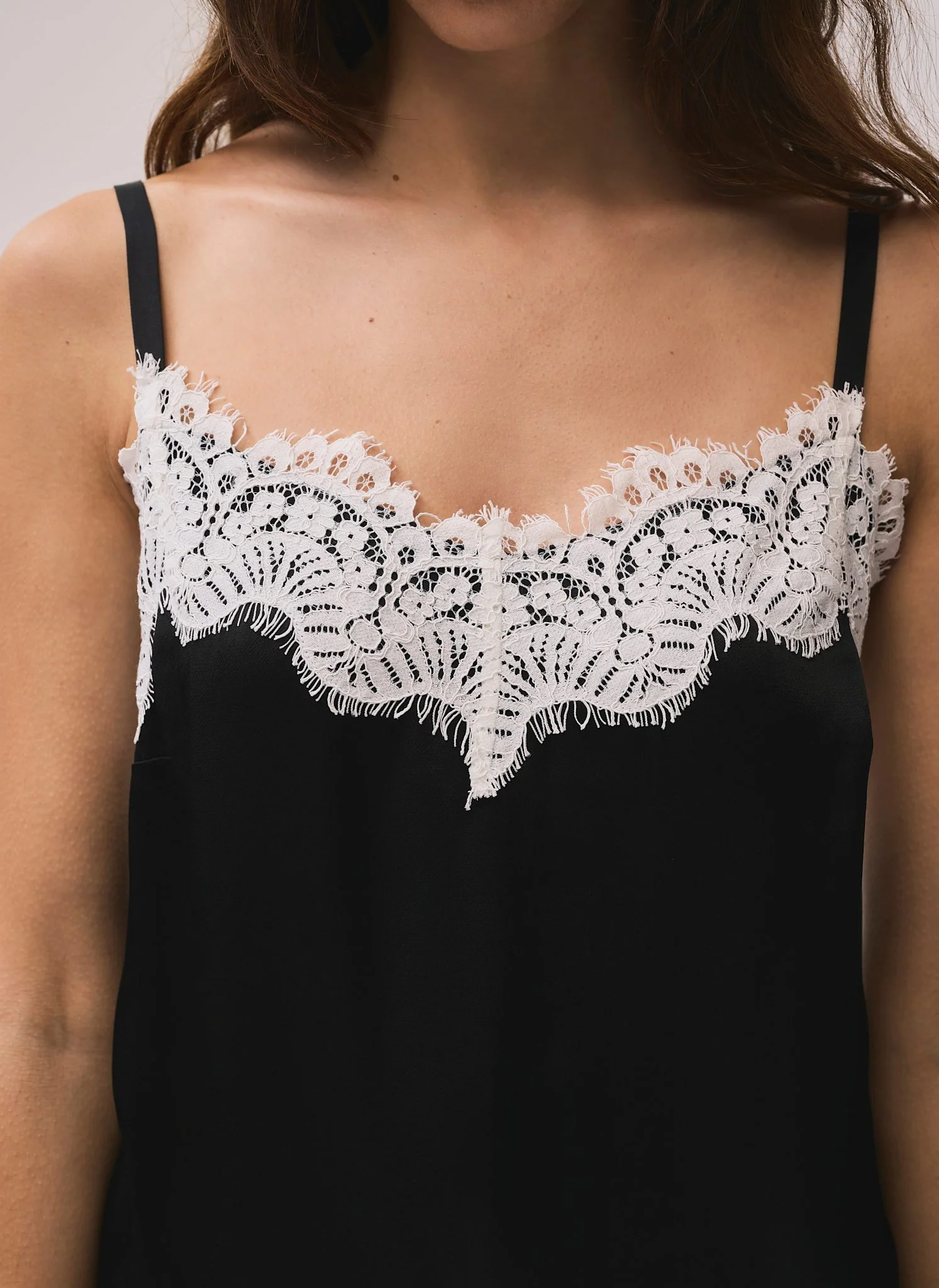 Black Satin Lace Camisole Top - Image 4
