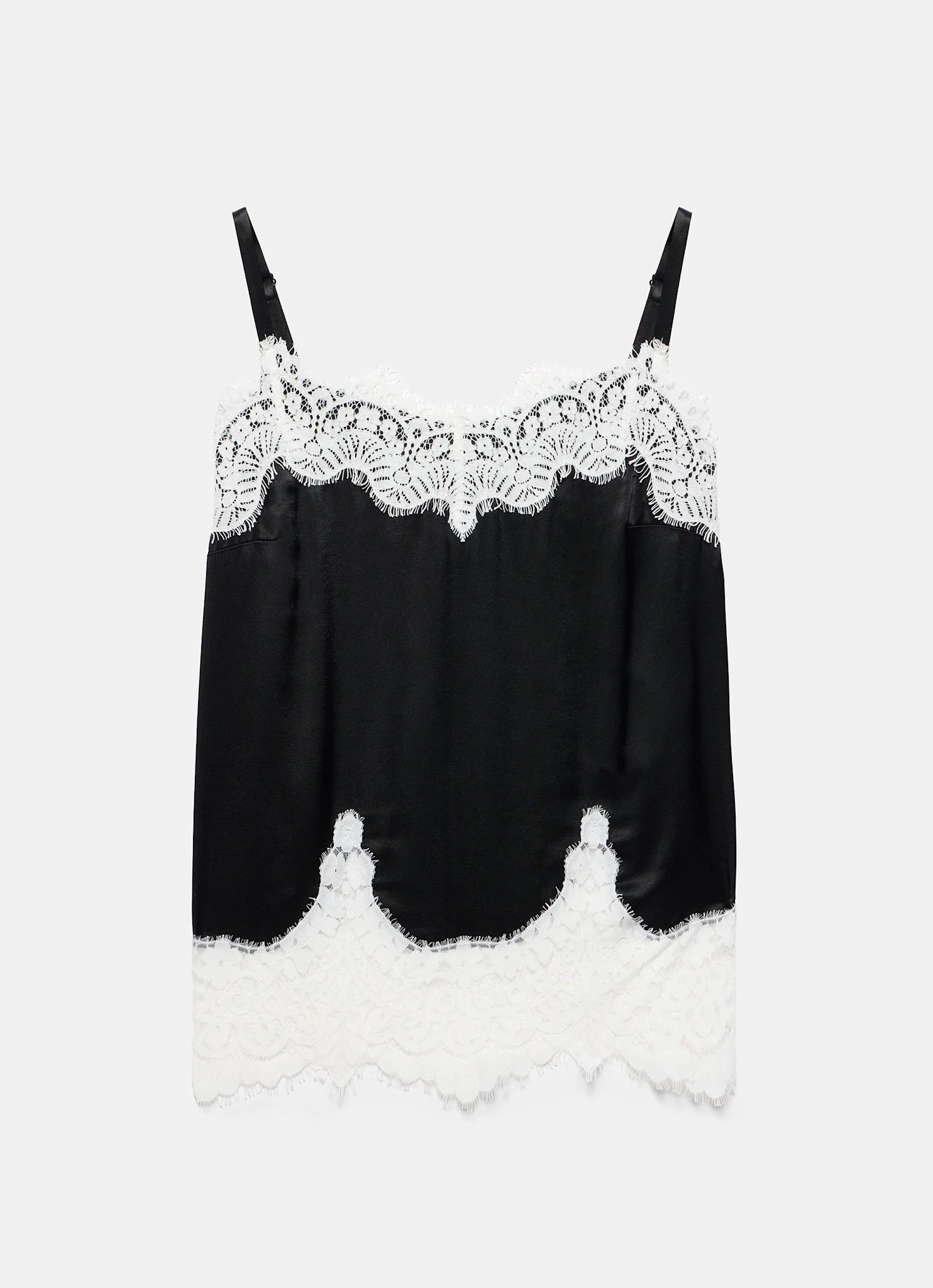 Black Satin Lace Camisole Top - Image 7