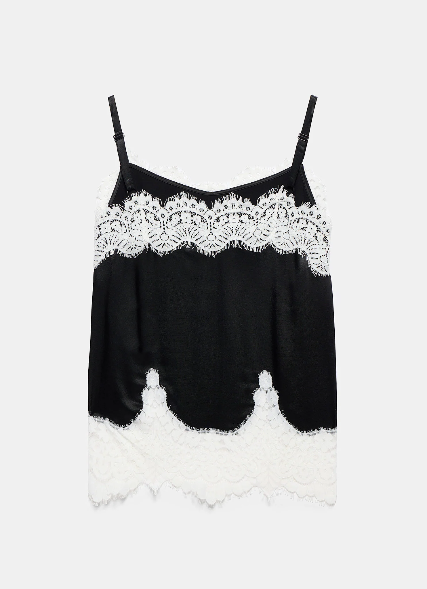 Black Satin Lace Camisole Top - Image 8