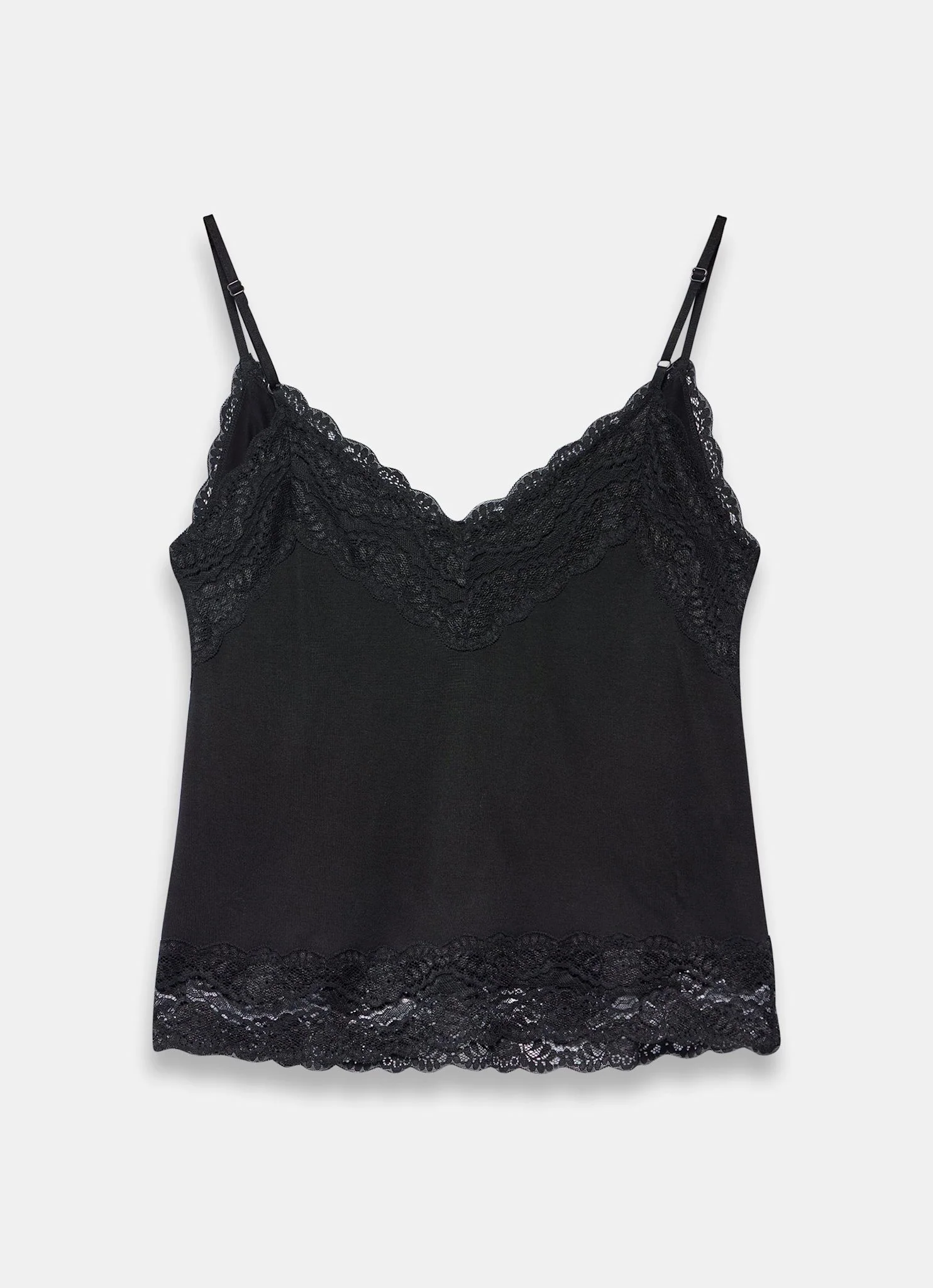 Black Lace Detail Camisole Top - Image 8