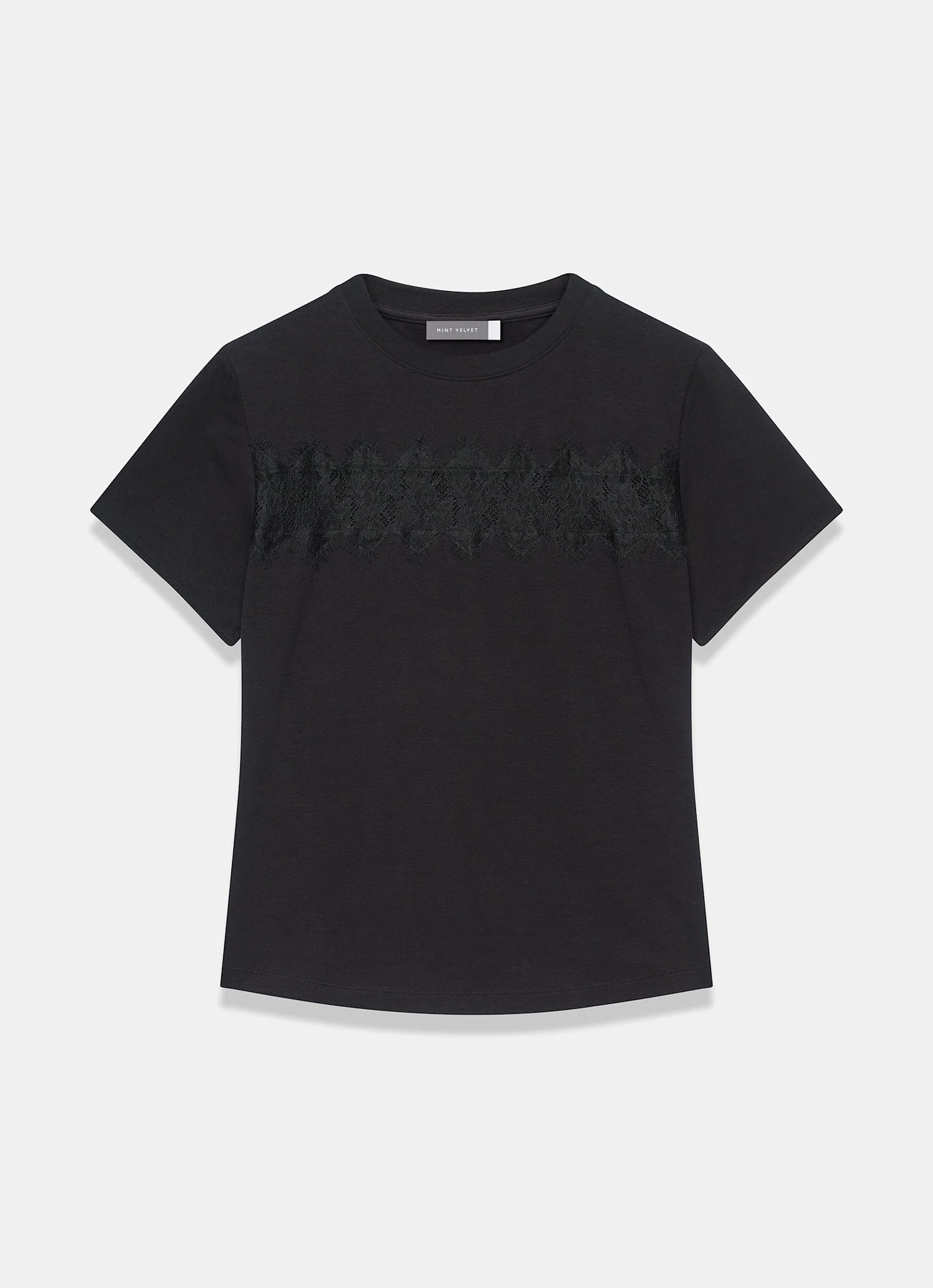 Black Lace Trim T-Shirt - Image 6