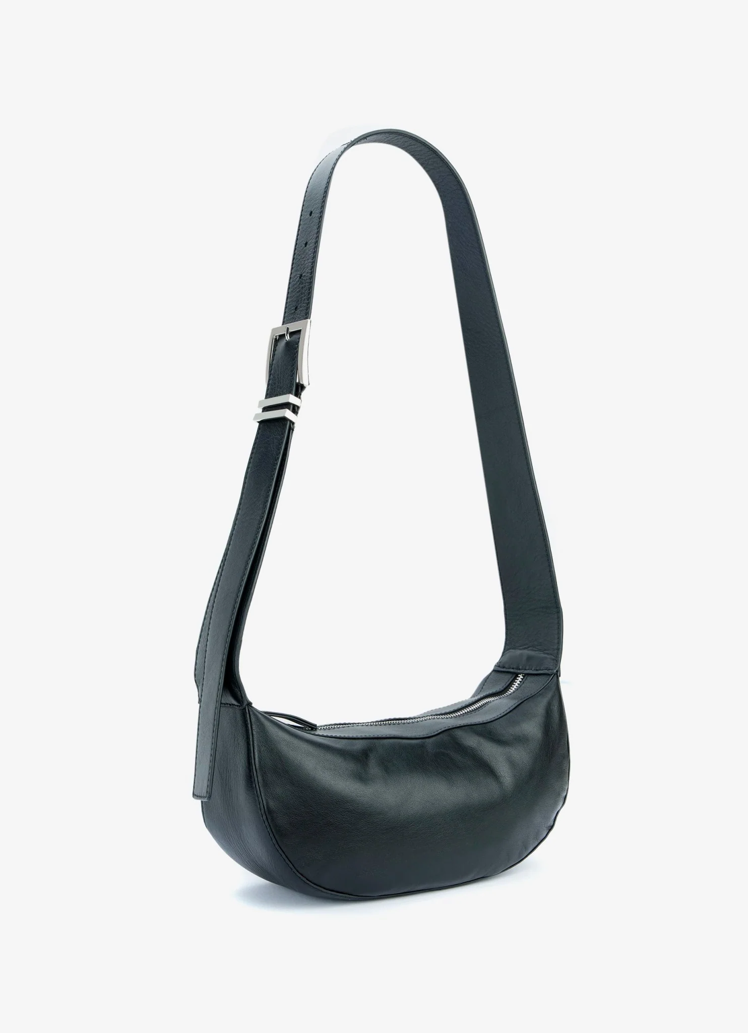 Frankie Black Leather Sling Bag - Image 4