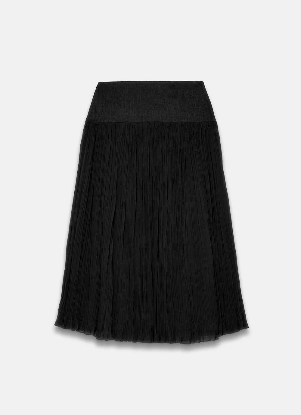 Black Drop Waist Crinkle Midi Skirt - Image 6