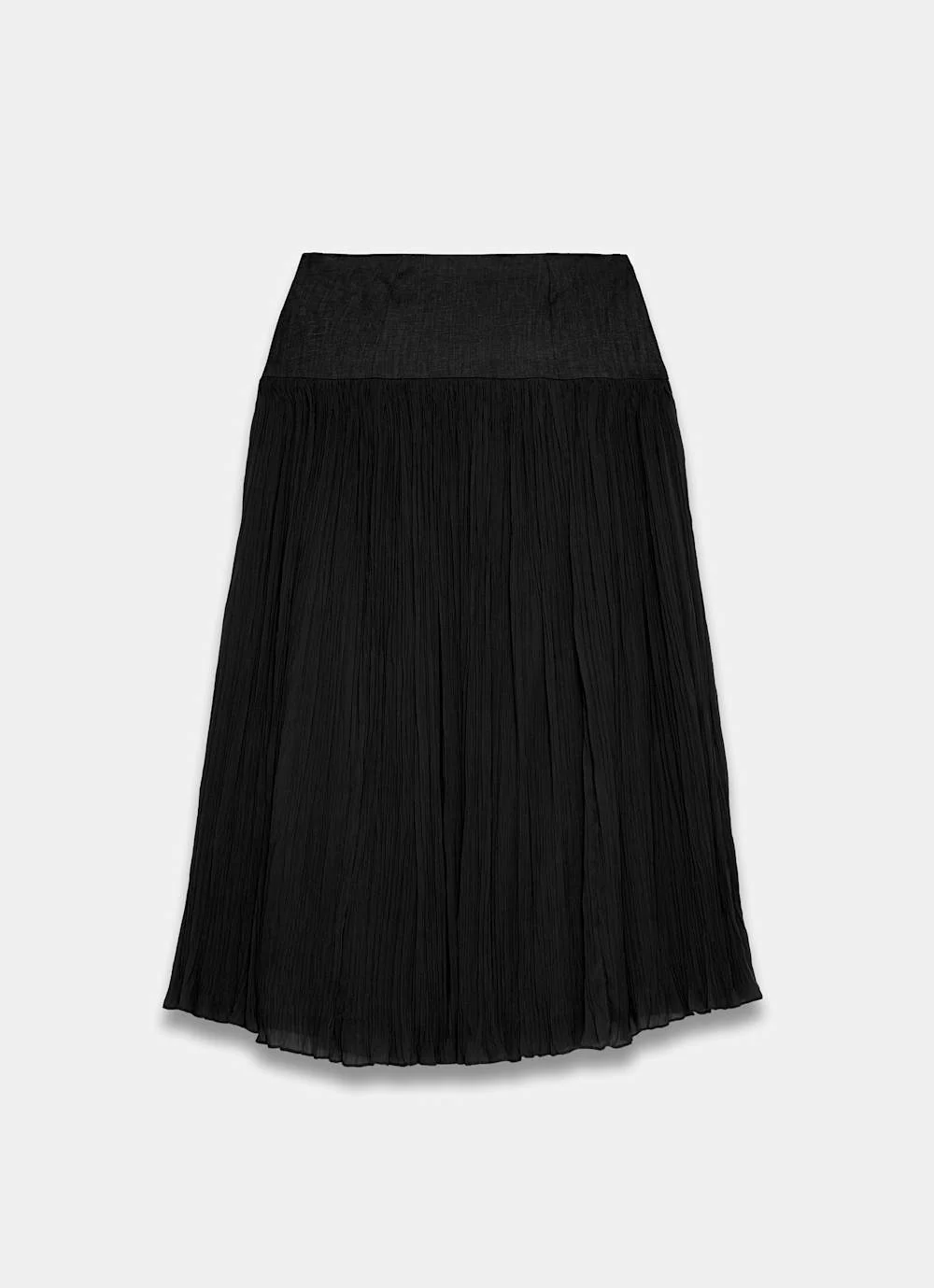 Black Drop Waist Crinkle Midi Skirt - Image 7