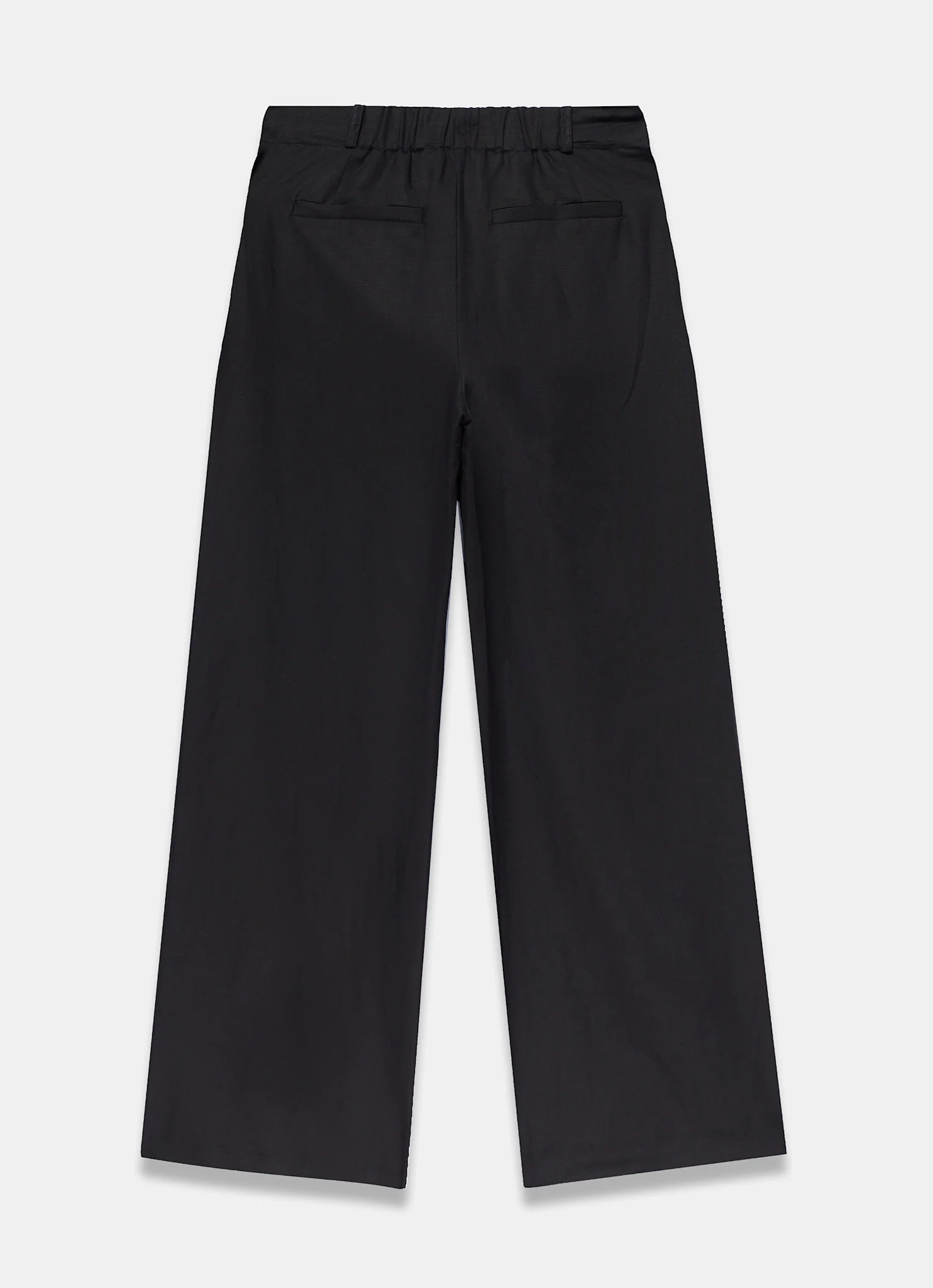 Black Linen Blend Pleated Wide Leg Trousers - Image 6