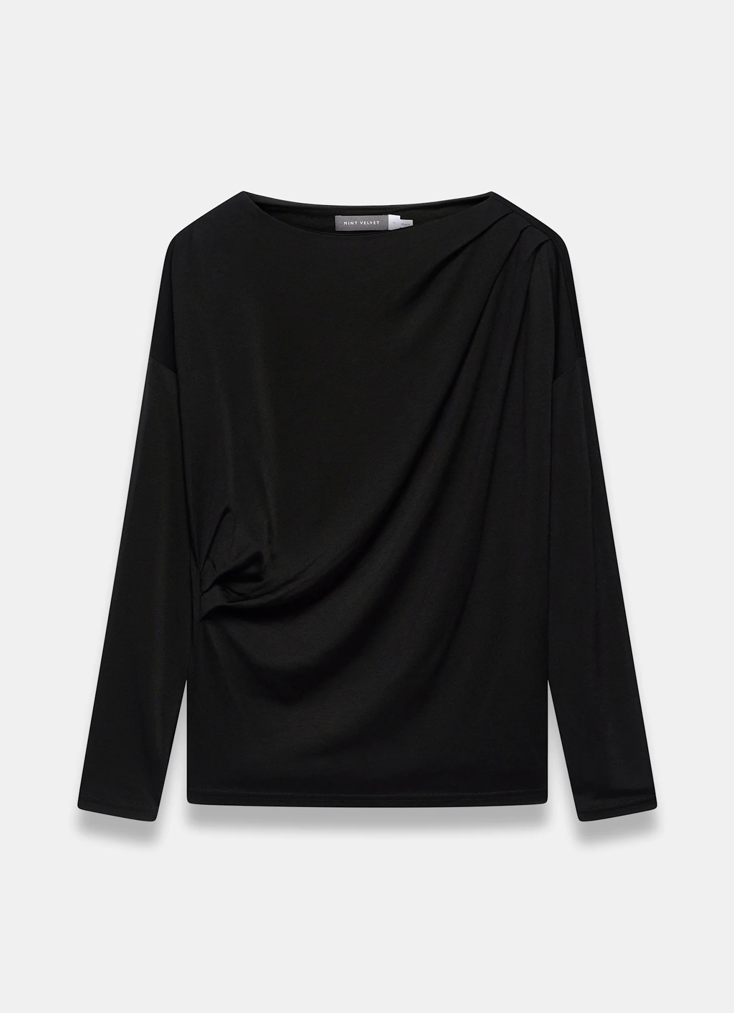 Black Ruched Long Sleeve Top - Image 7