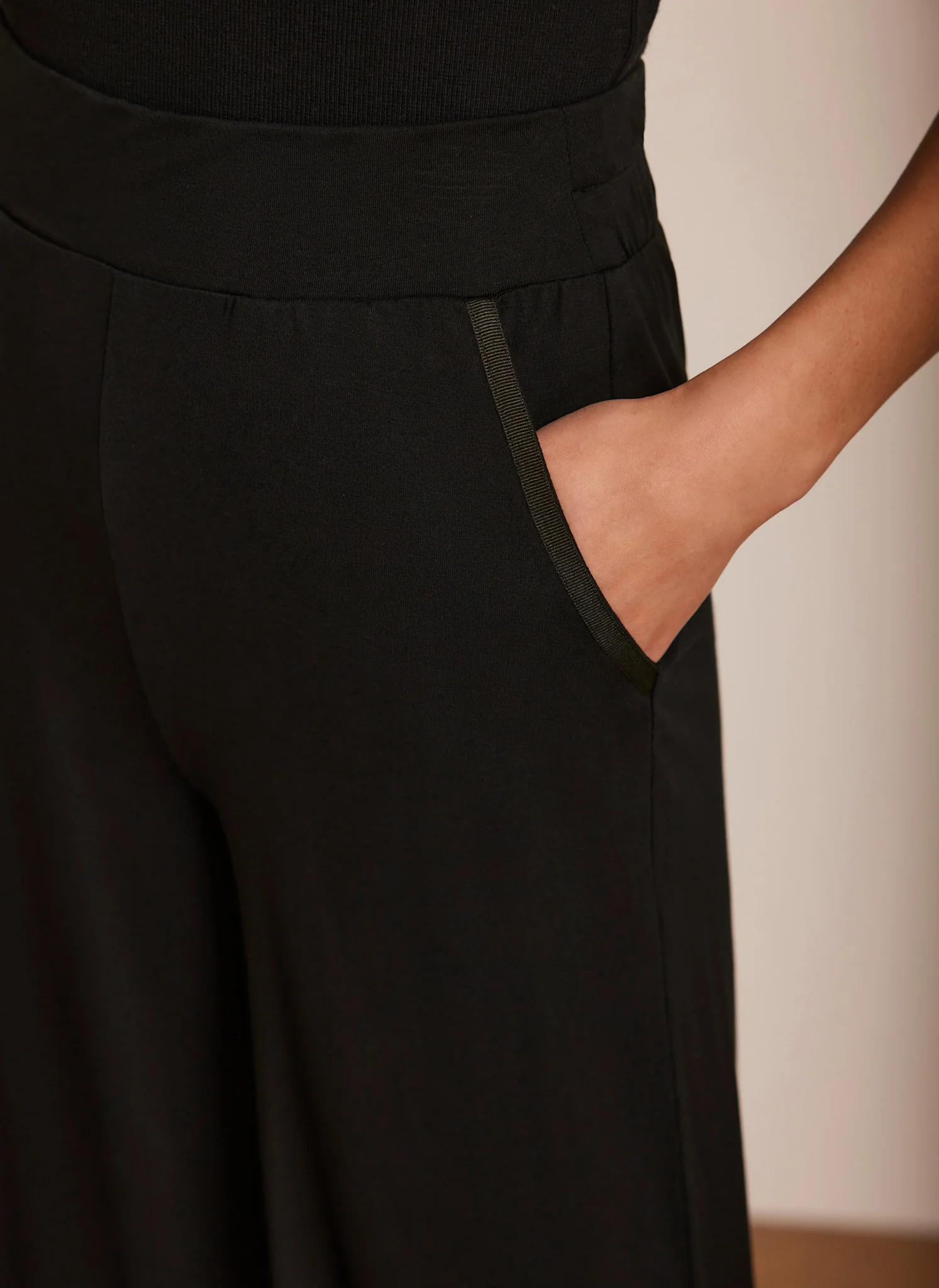 Black Palazzo Wide Leg Trousers - Image 4