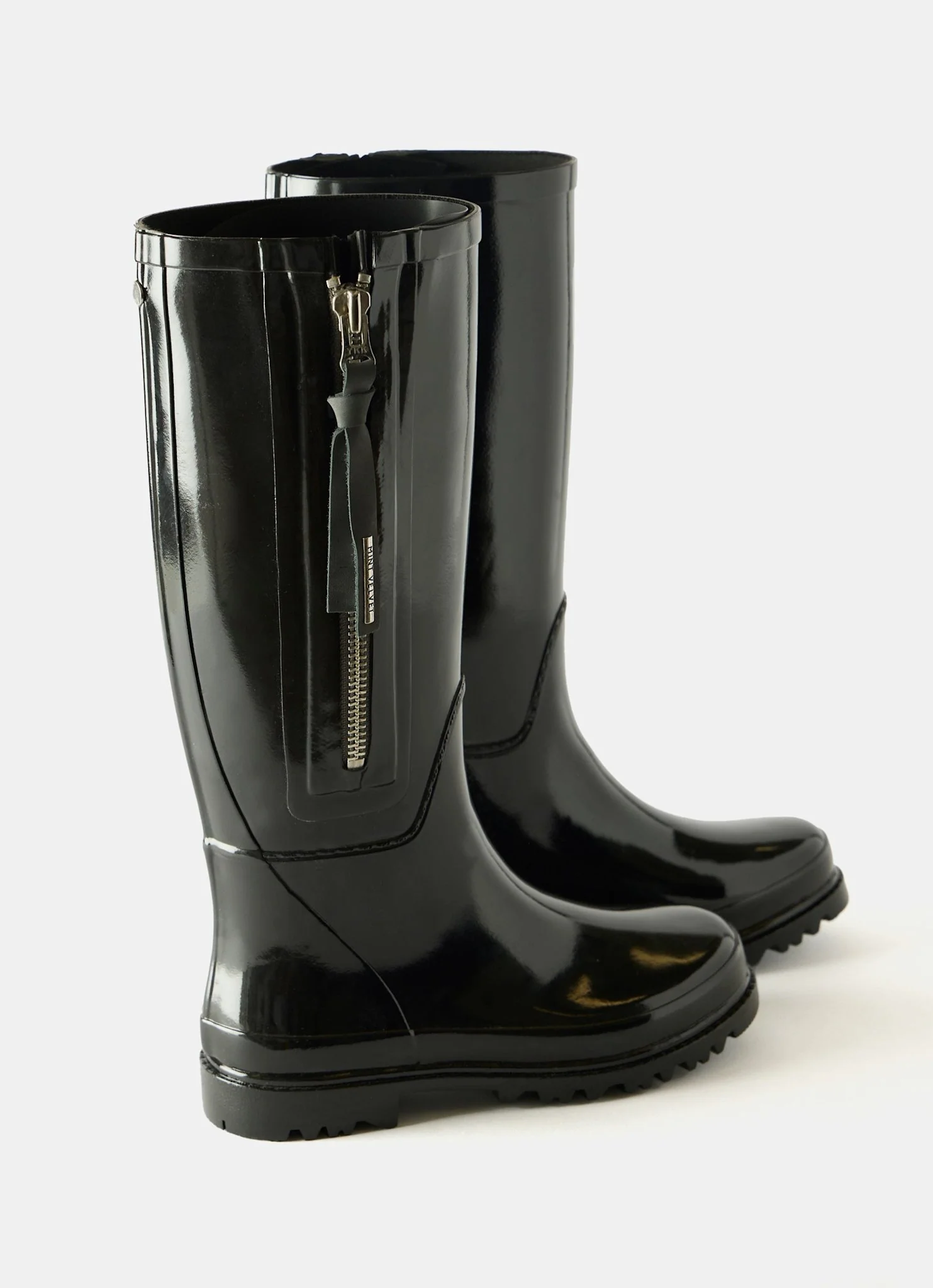 April Black Patent Knee-High Wellies - Image 5