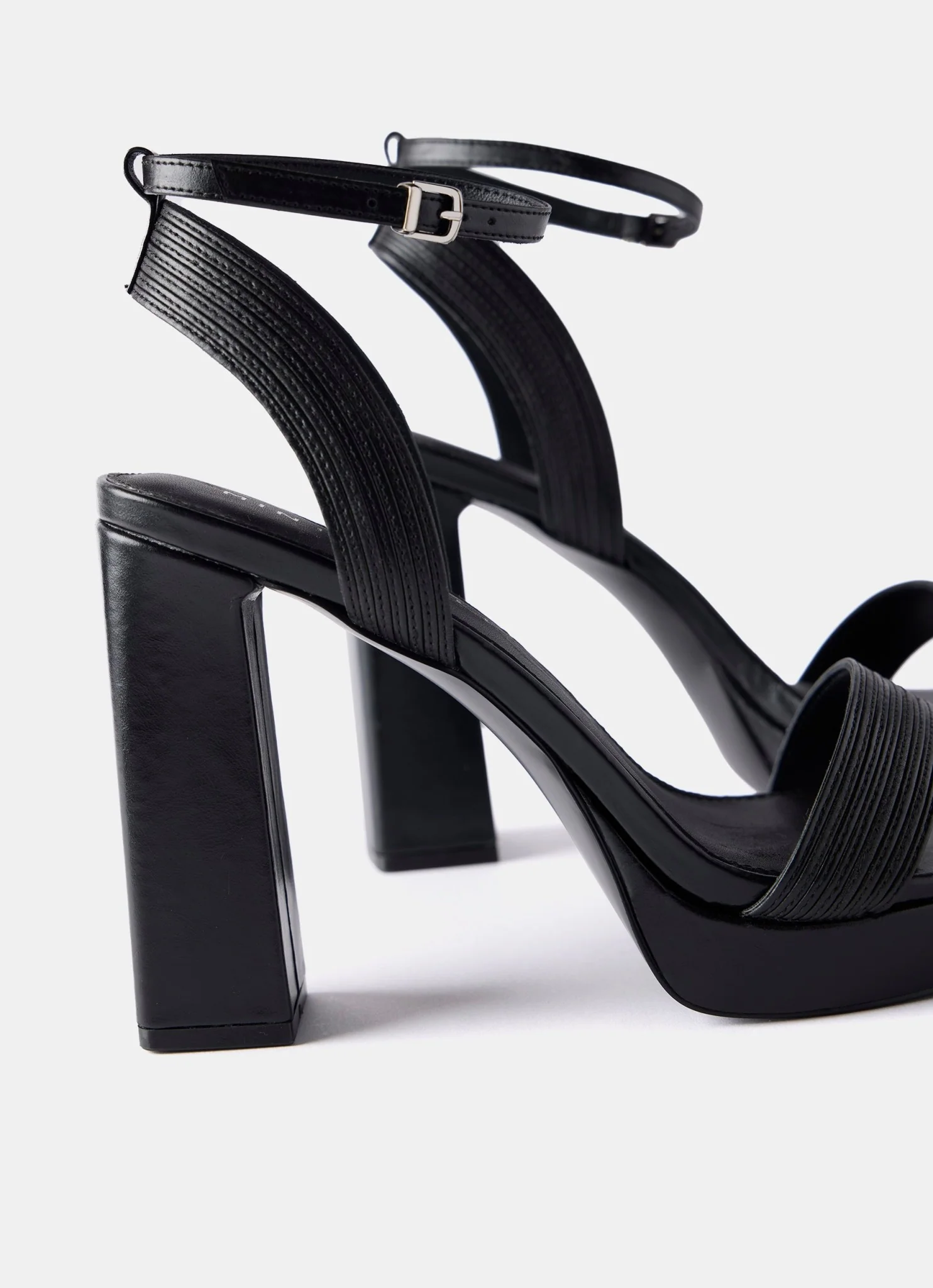 Black Platform Heeled Sandals - Image 5