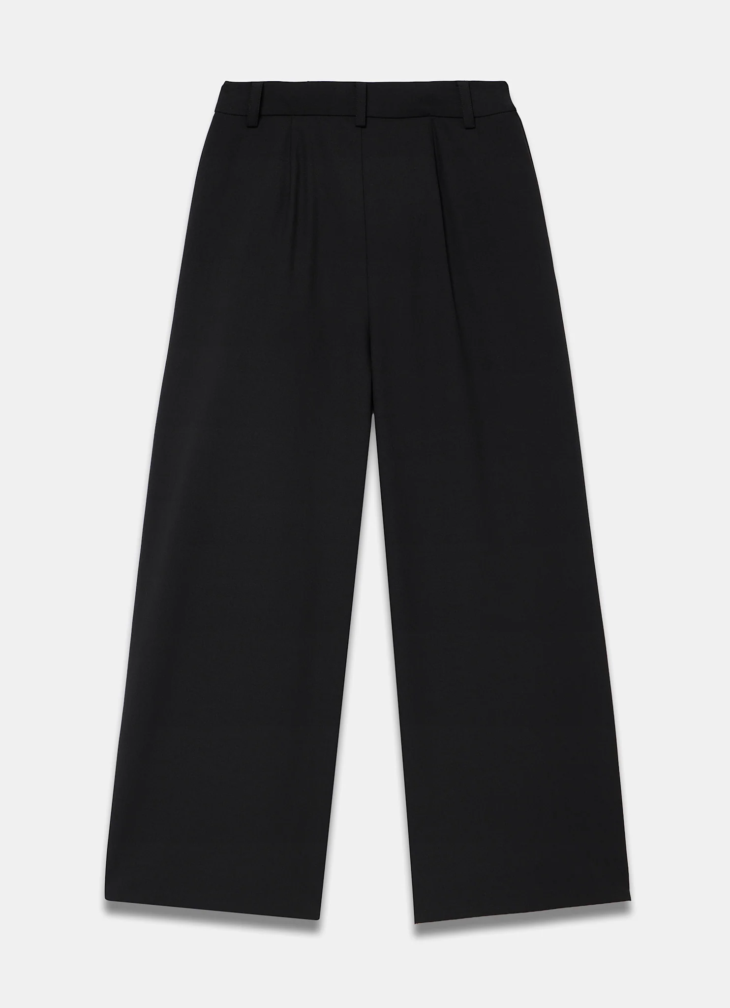 Black Pleated Cropped Wide Trousers - Image 8