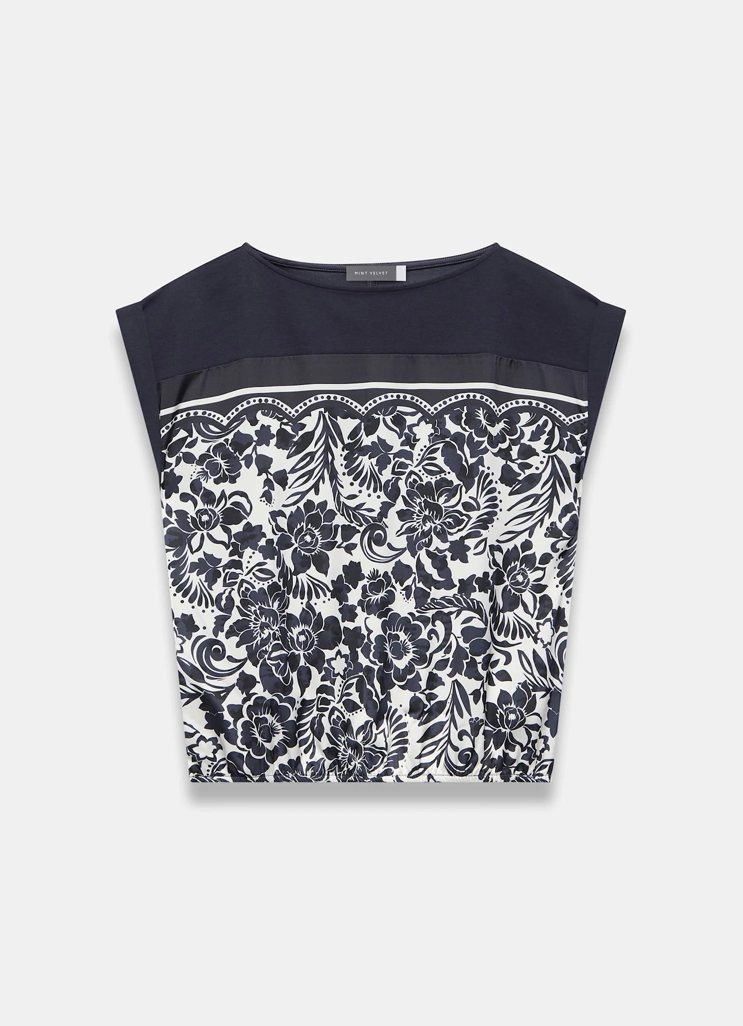 Navy Floral Print Top - Image 6