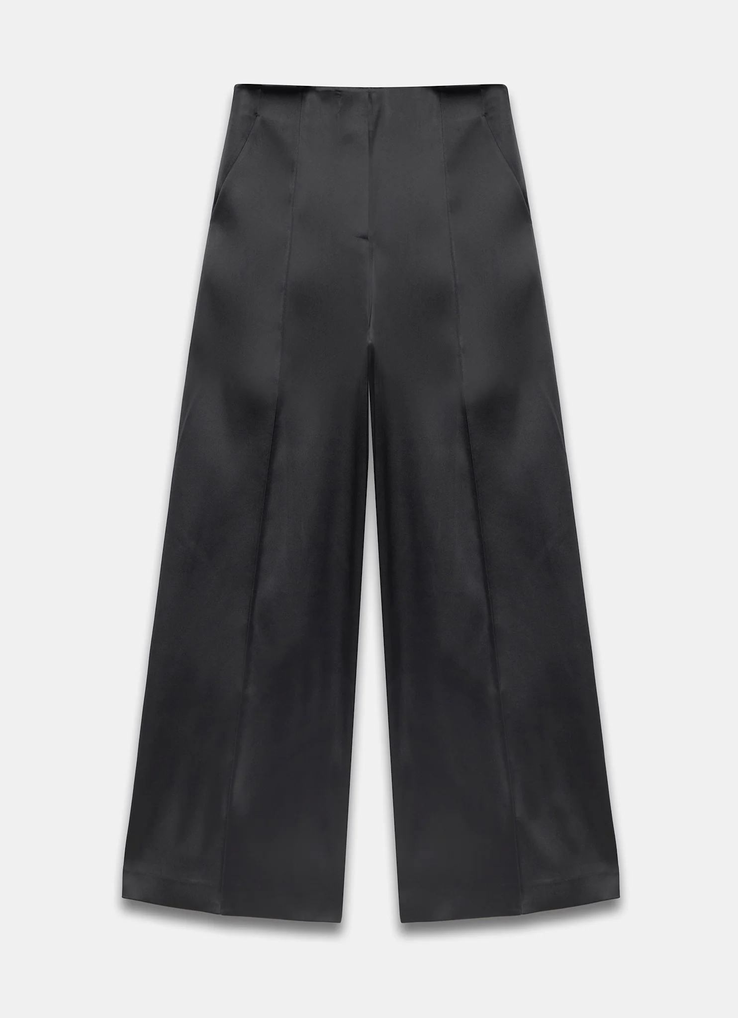 Black Satin Wide Trousers - Image 6