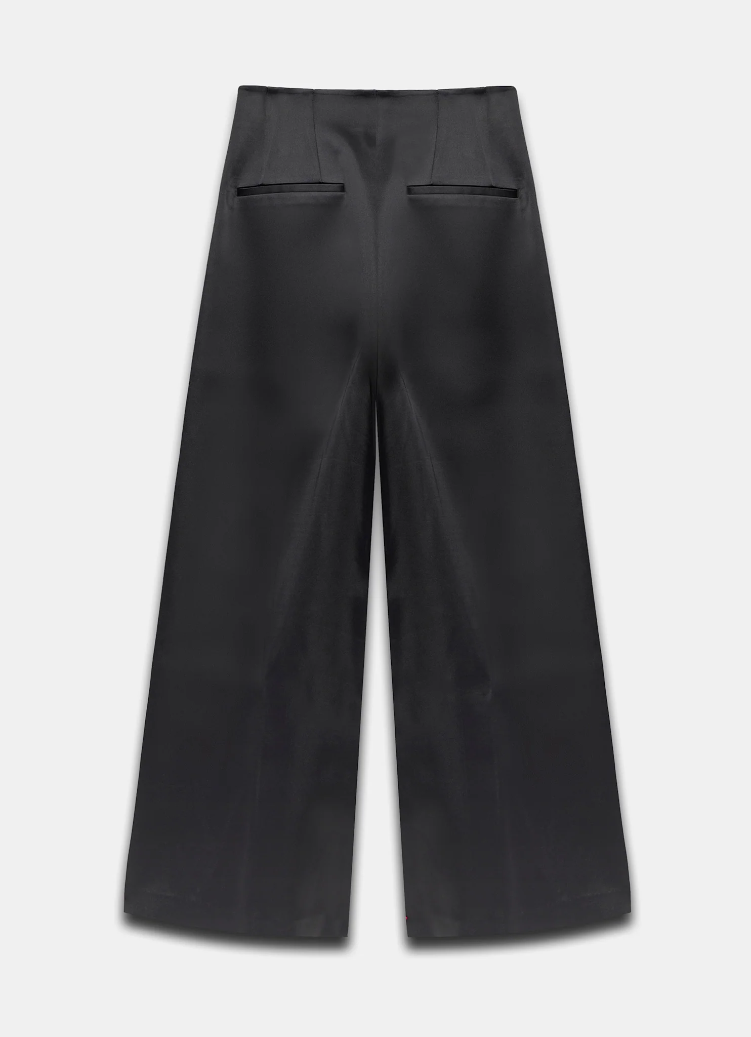 Black Satin Wide Trousers - Image 7