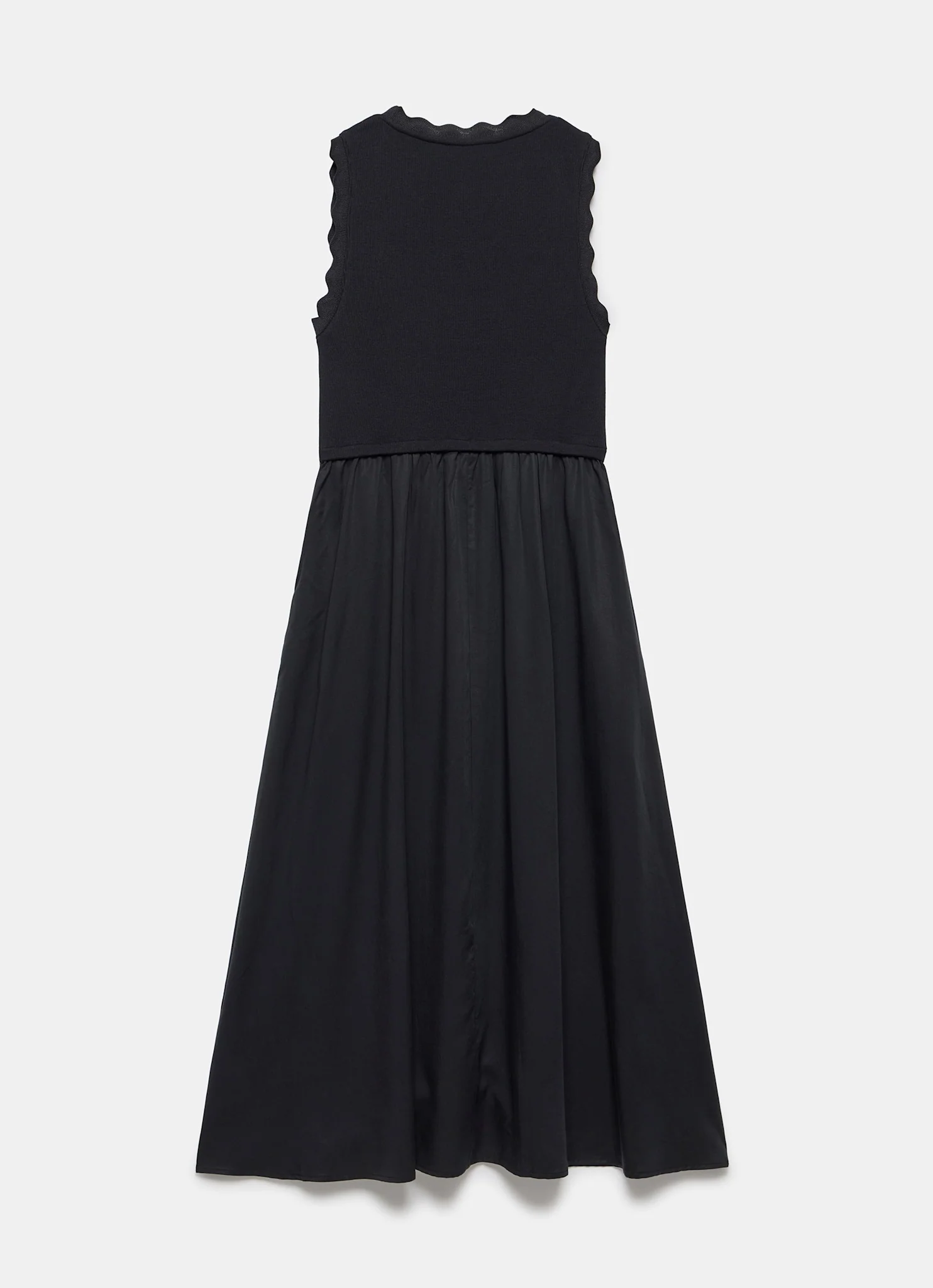 Black Scallop Trim Midi Dress - Image 12