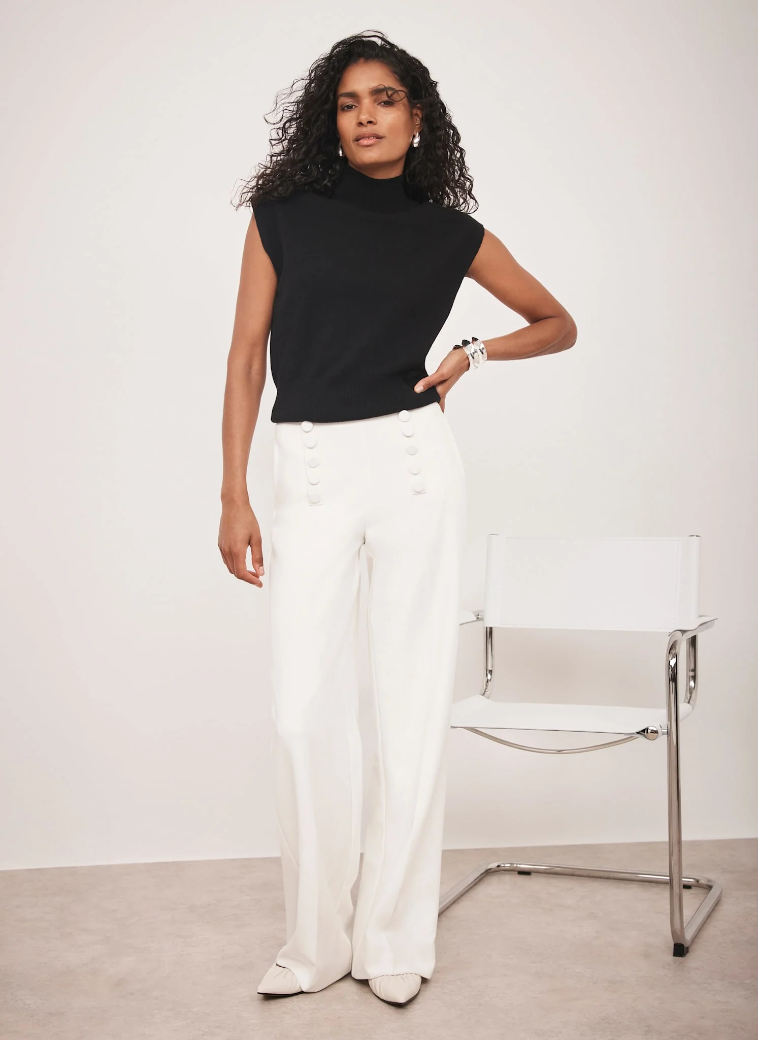 Black Wool Blend Knit Top - Image 3