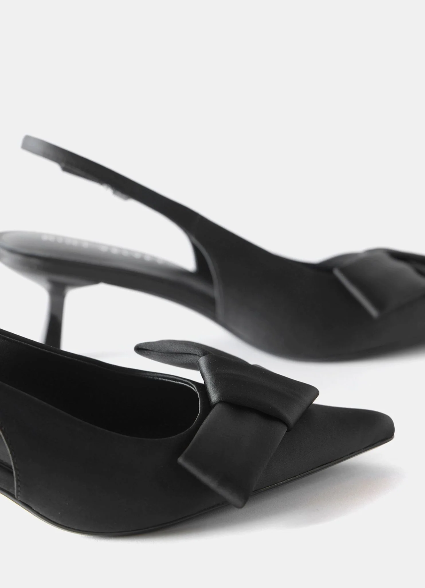 Black Slingback Kitten Heels - Image 3