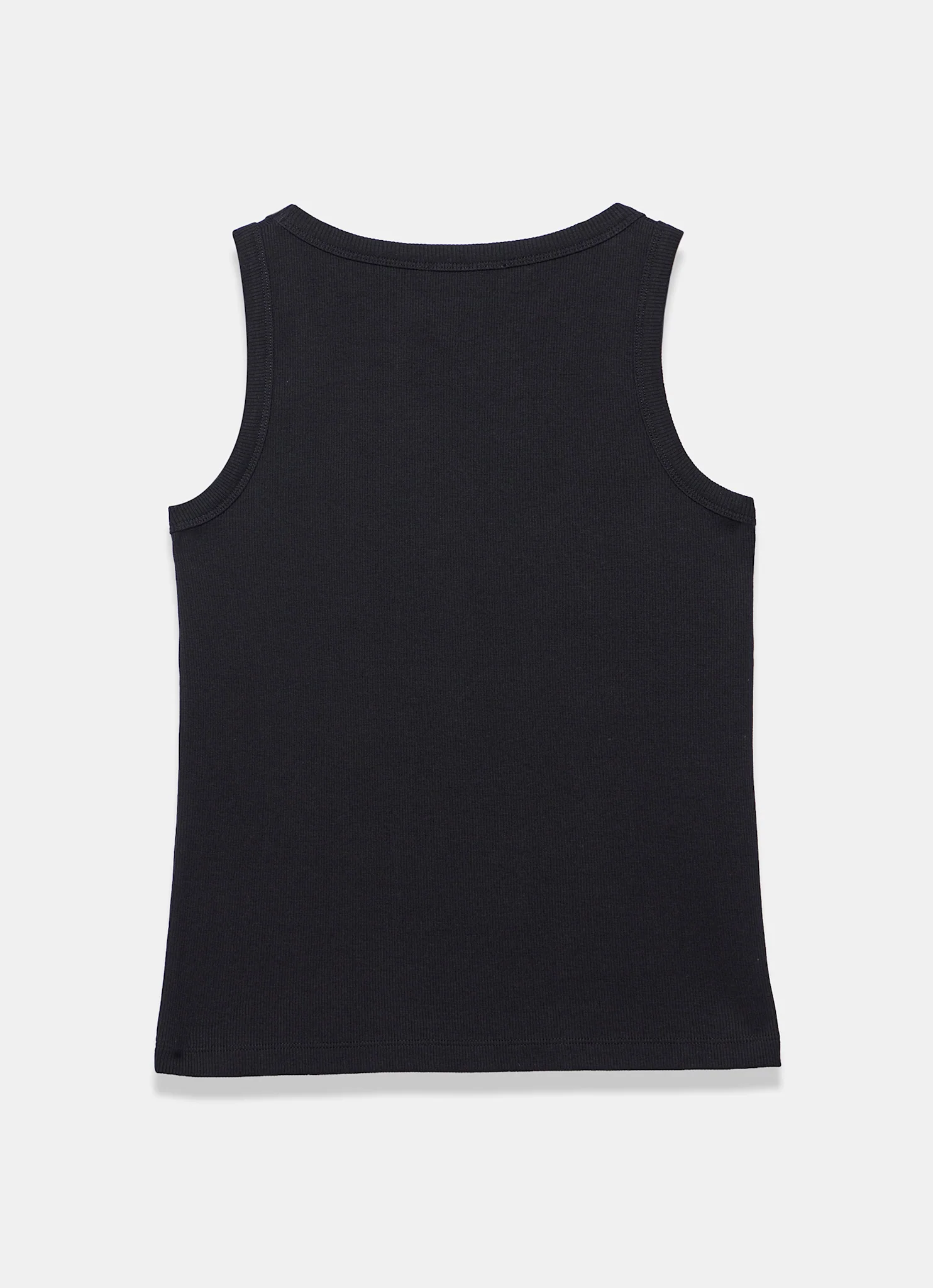 Black Cotton Blend Scoop Neck Vest - Image 7