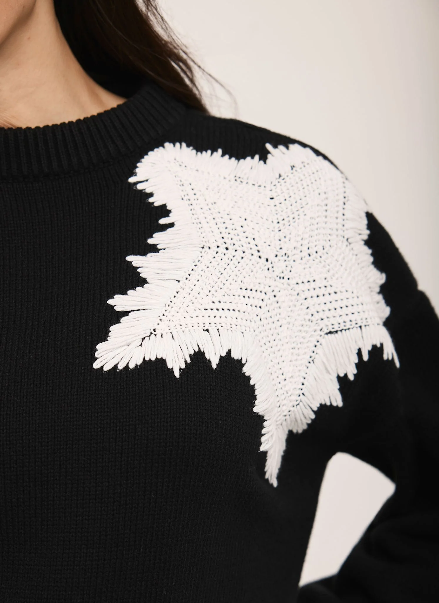 Black Cotton Blend Star Jumper - Image 4