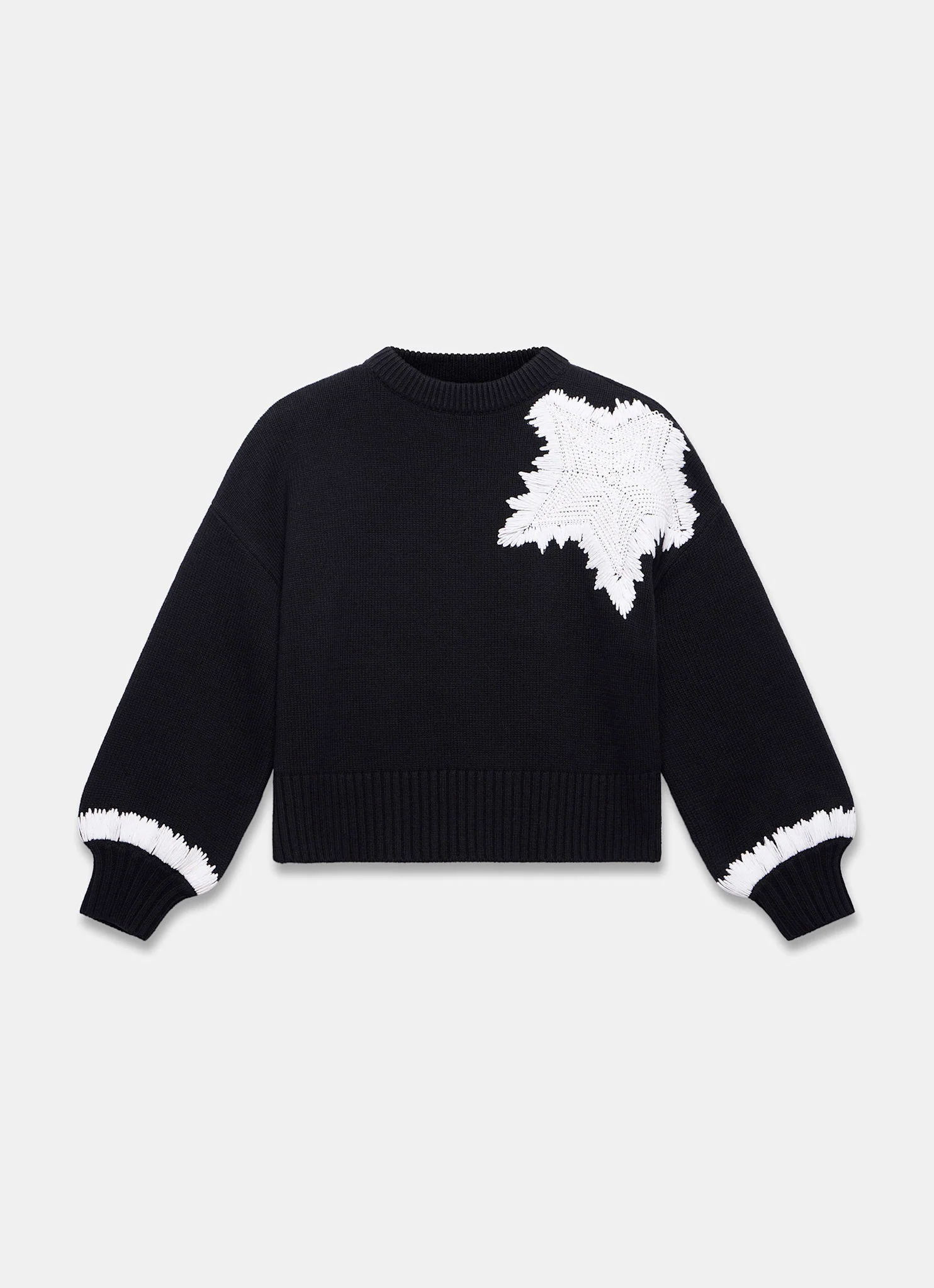 Black Cotton Blend Star Jumper - Image 6