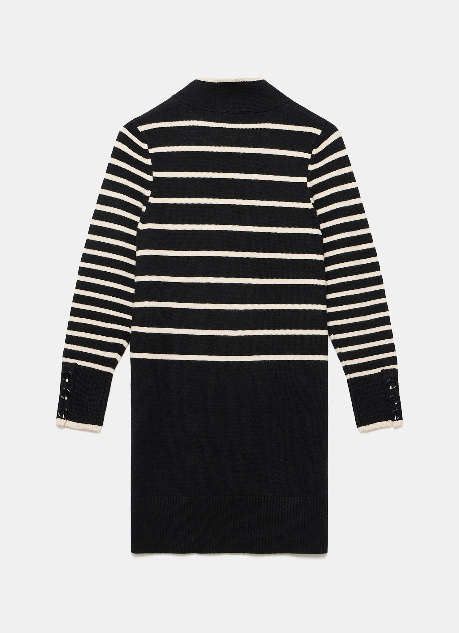 Black Striped Scarf Detail Knit Mini Dress - Image 8